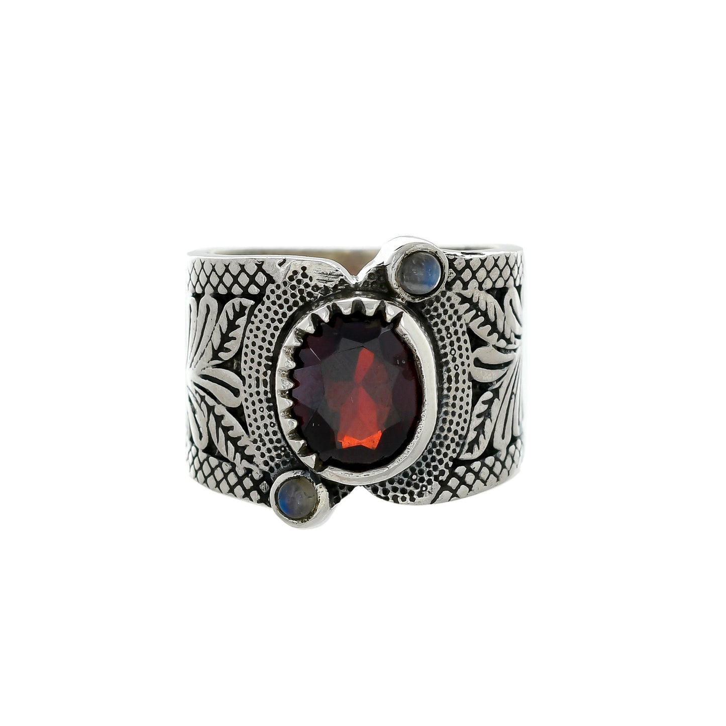 Sterling Silver Asymetric three stone rings