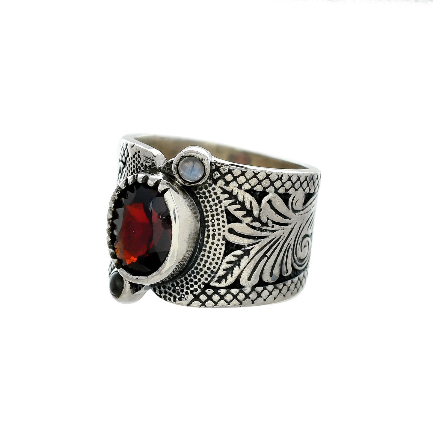 Sterling Silver Asymetric three stone rings