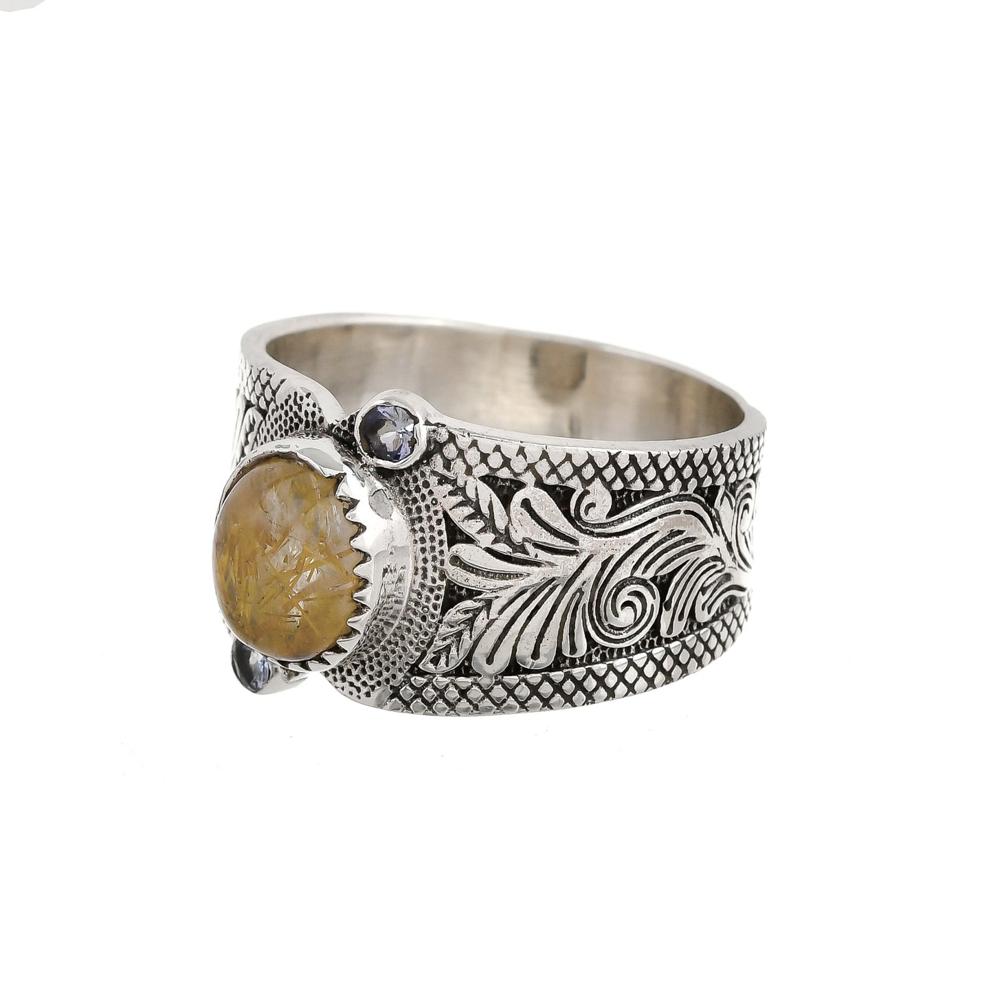 Sterling Silver Asymetric three stone rings