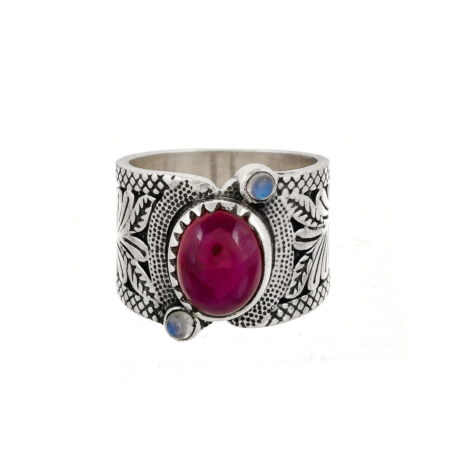 Sterling Silver Asymetric three stone rings