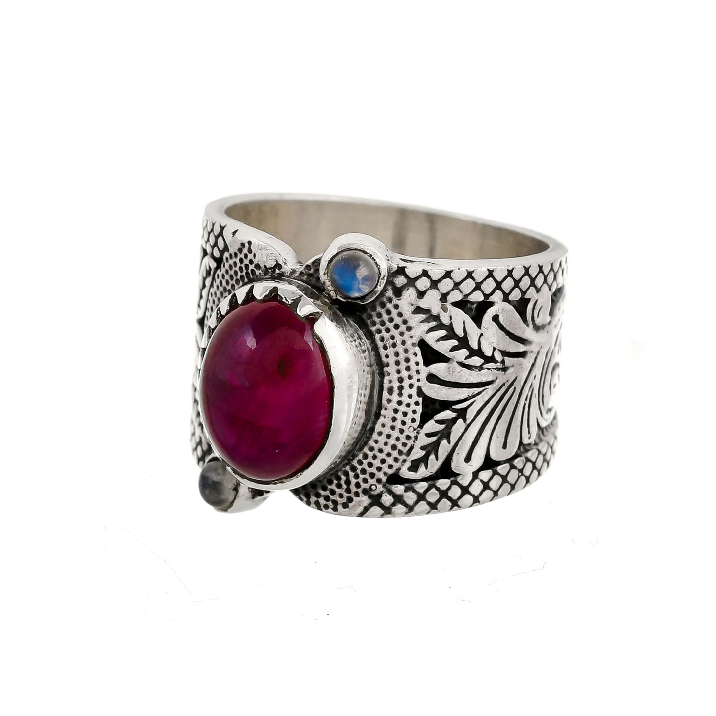 Sterling Silver Asymetric three stone rings