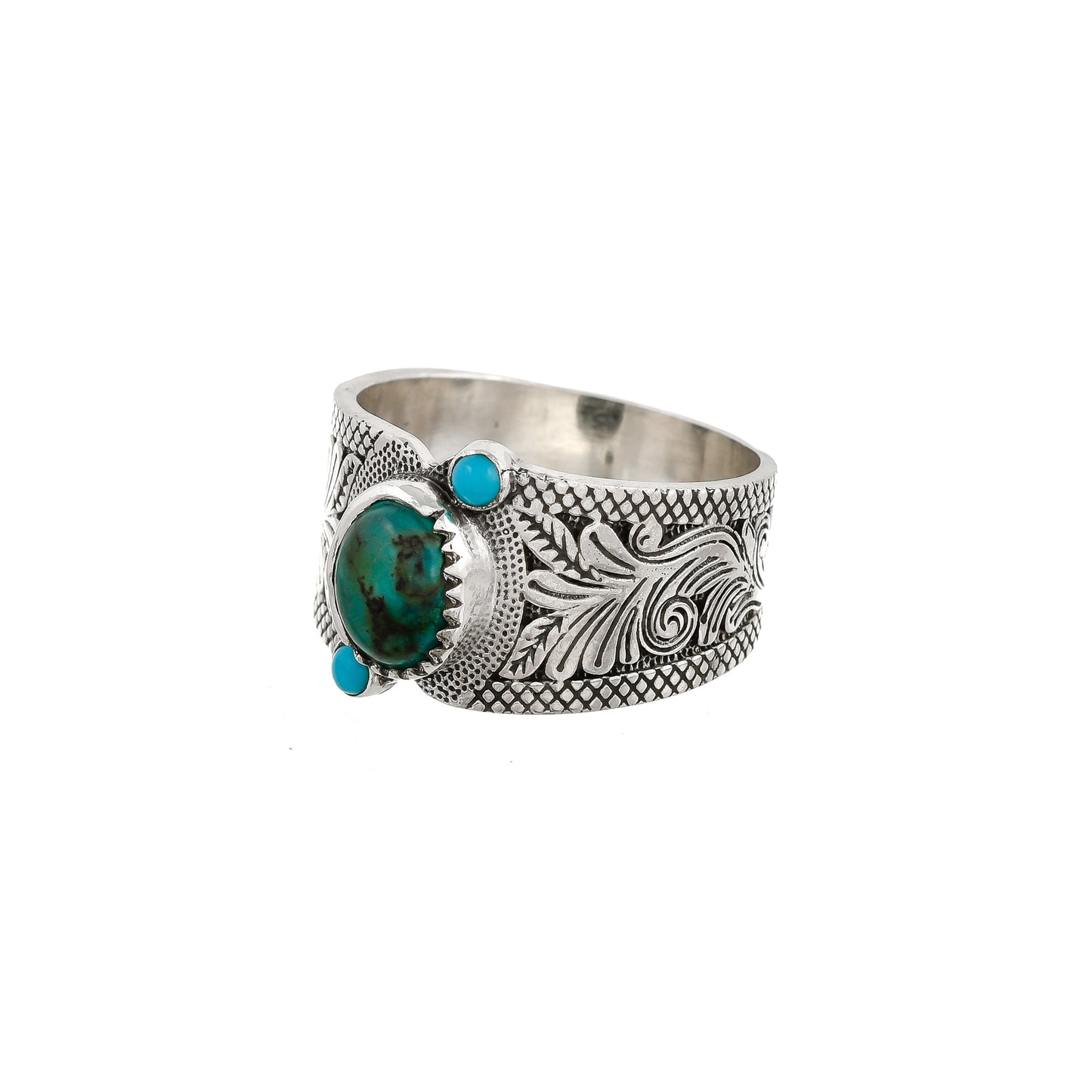 Sterling Silver Asymetric three stone rings
