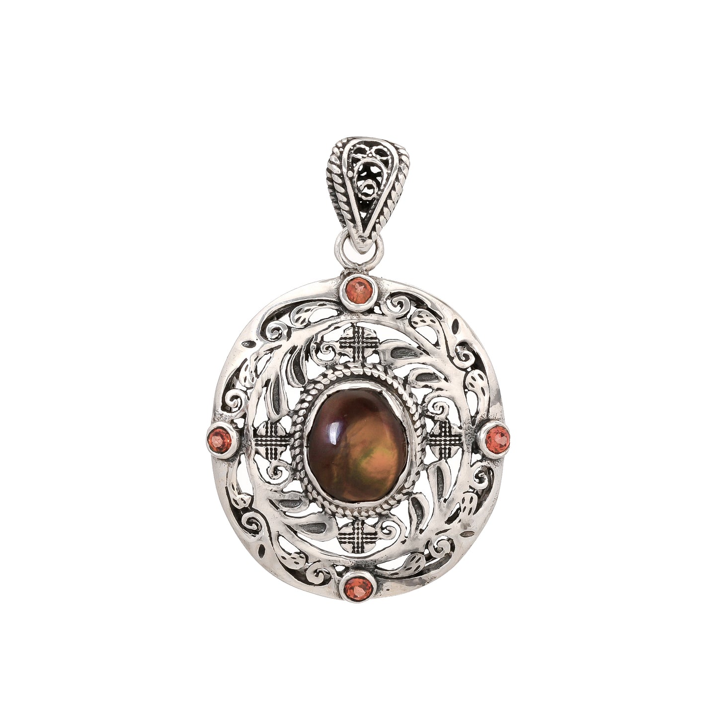 Sterling Silver Special Jayli cut work Pendants- Available in 12 stones