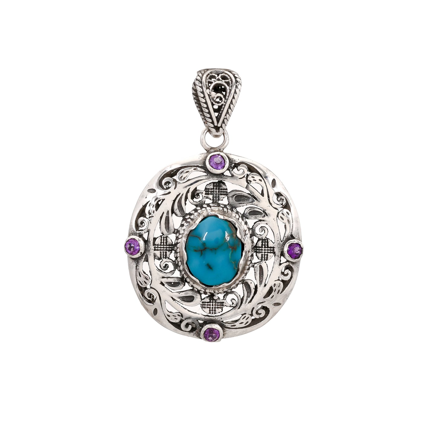 Sterling Silver Special Jayli cut work Pendants- Available in 12 stones