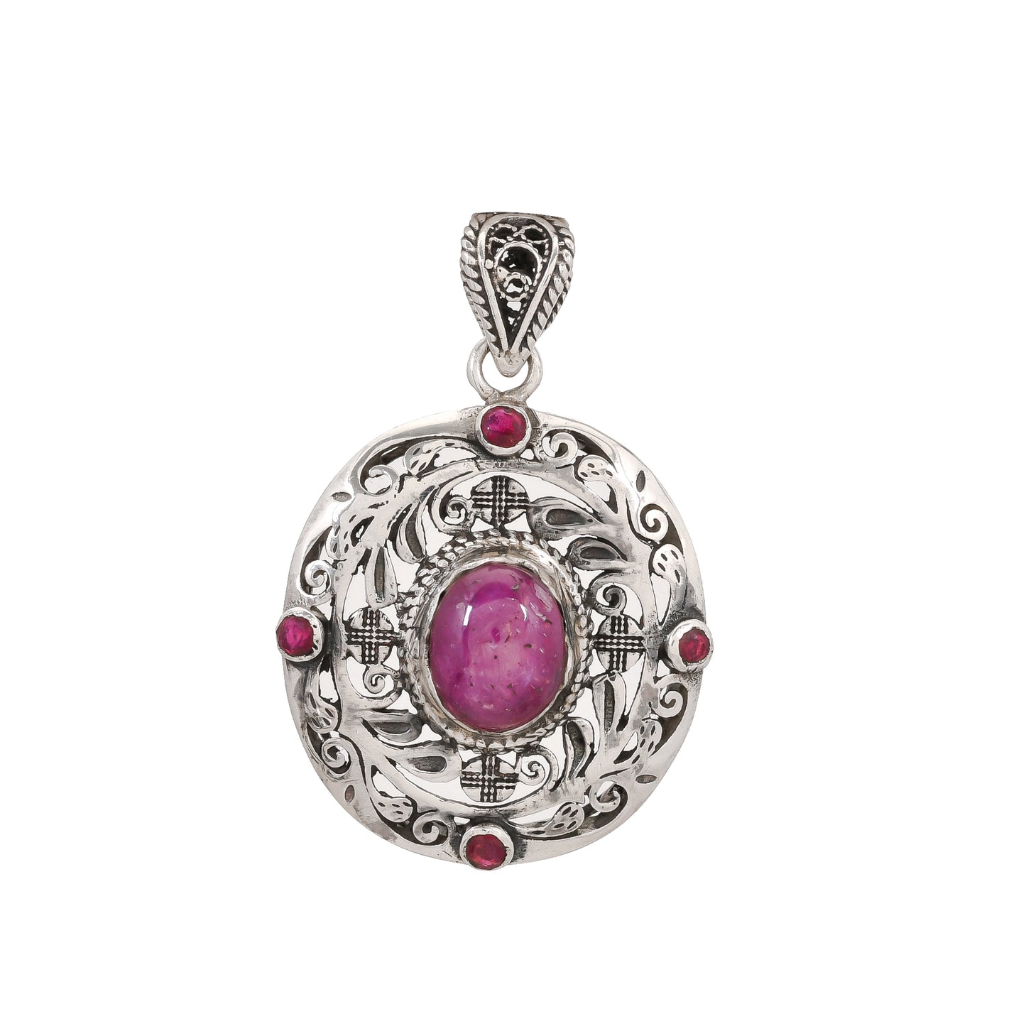 Sterling Silver Special Jayli cut work Pendants- Available in 12 stones