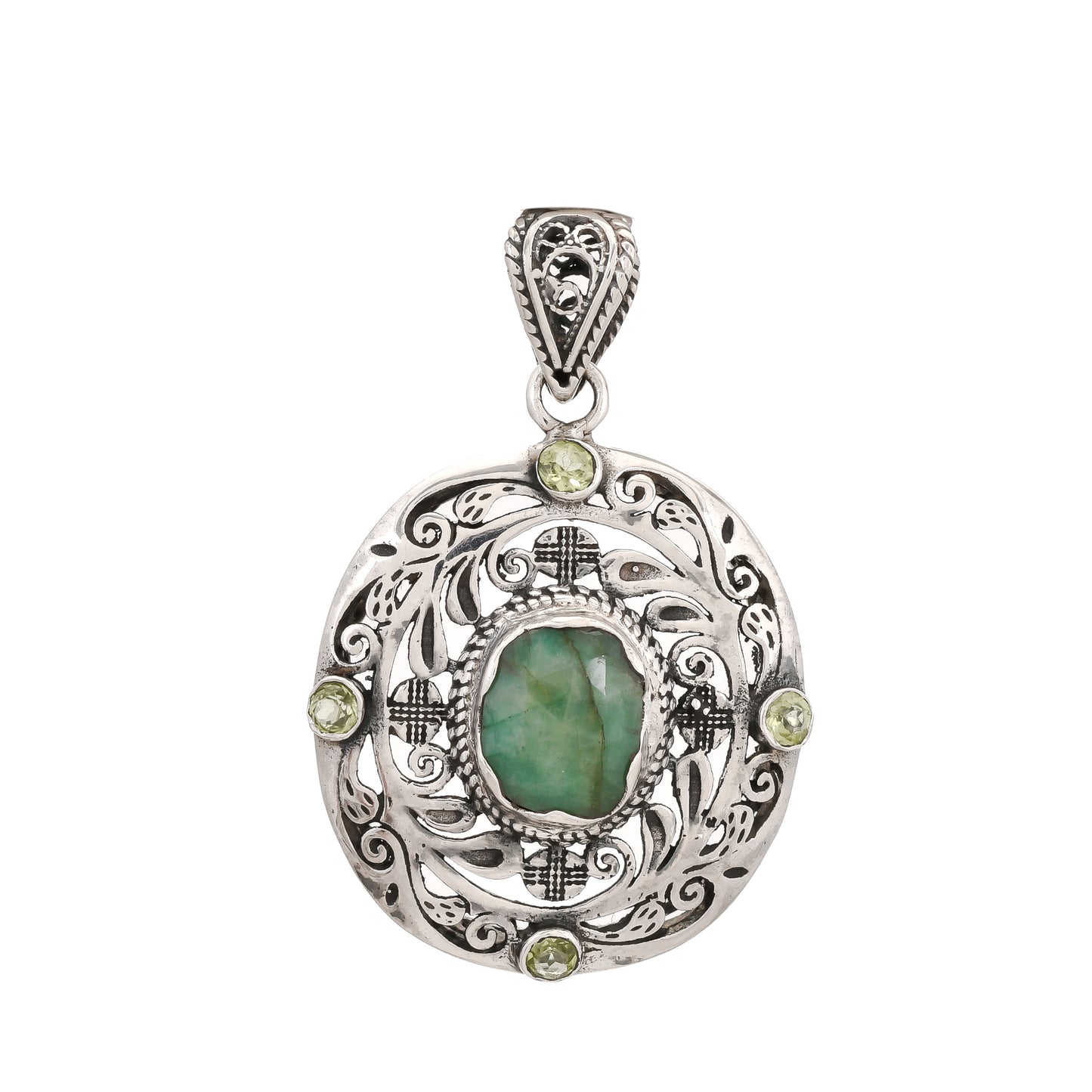 Sterling Silver Special Jayli cut work Pendants- Available in 12 stones