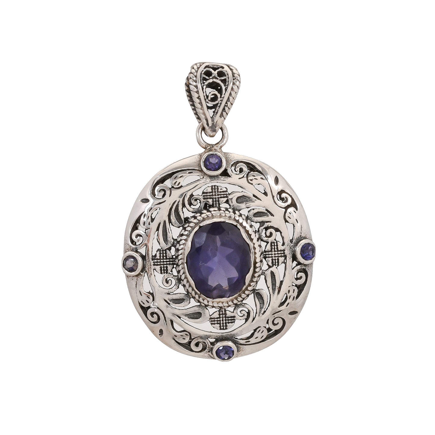 Sterling Silver Special Jayli cut work Pendants- Available in 12 stones