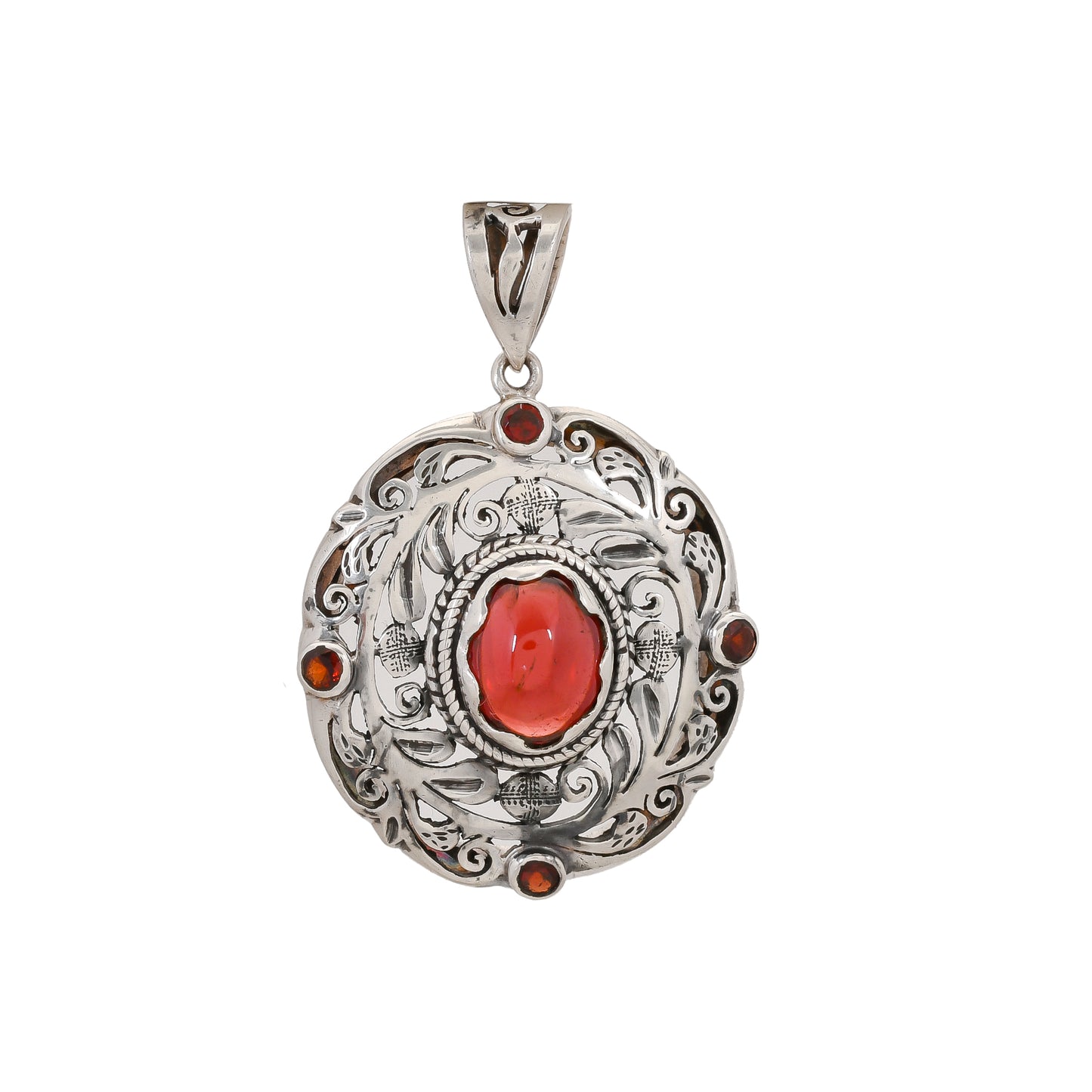 Sterling Silver Special Jayli cut work Pendants- Available in 12 stones