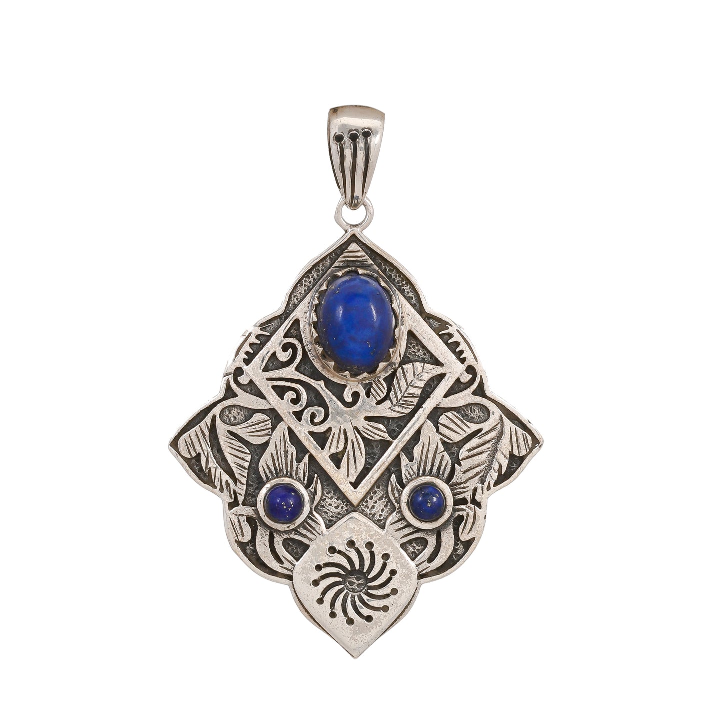 Sterling Silver Special Jayli work Gemstone Pendants - Available in 12 stones