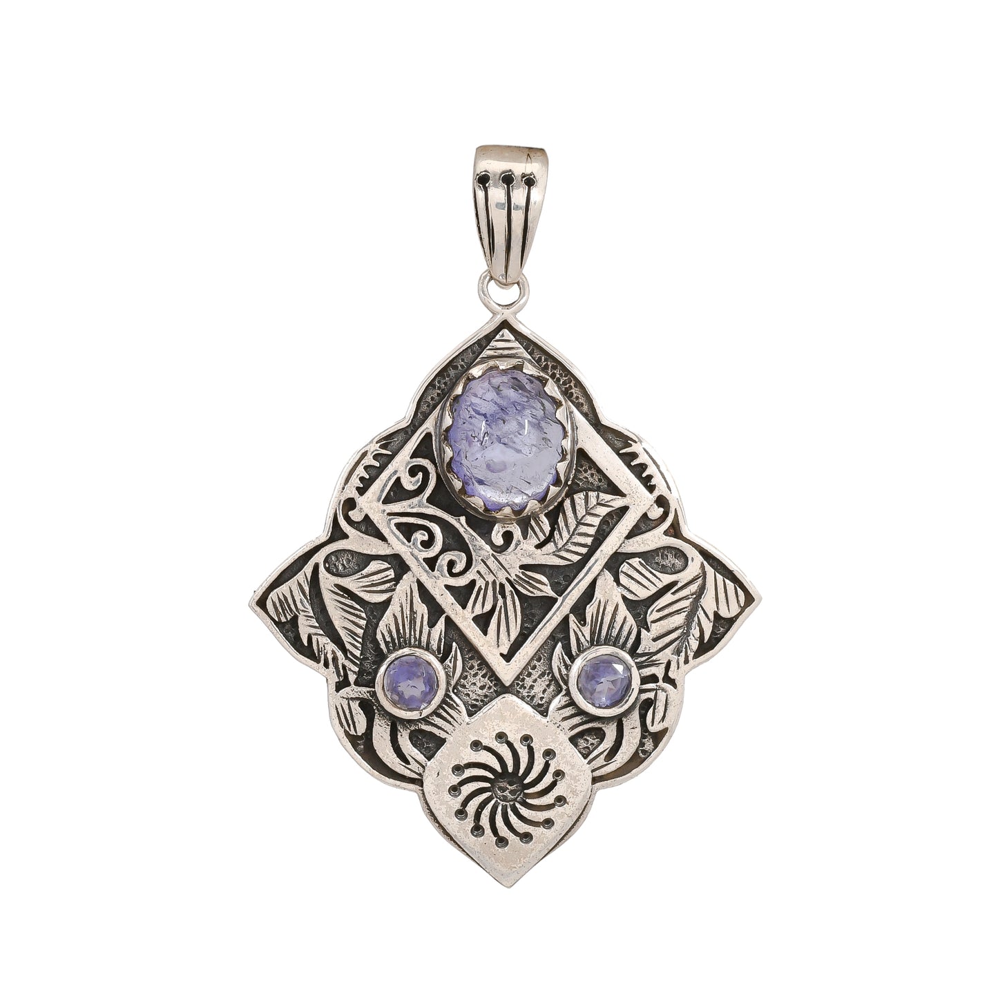 Sterling Silver Special Jayli work Gemstone Pendants - Available in 12 stones