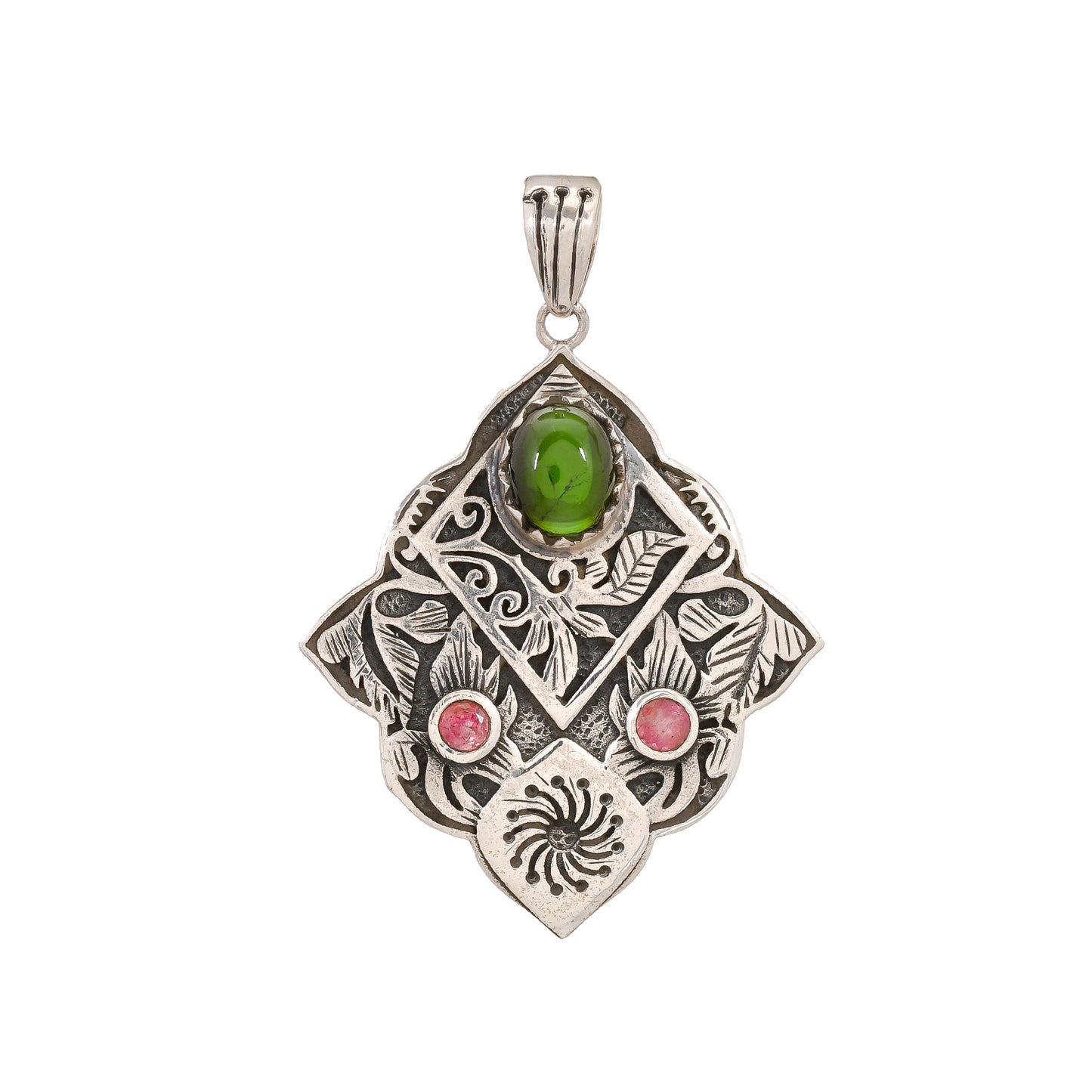 Sterling Silver Special Jayli work Gemstone Pendants - Available in 12 stones