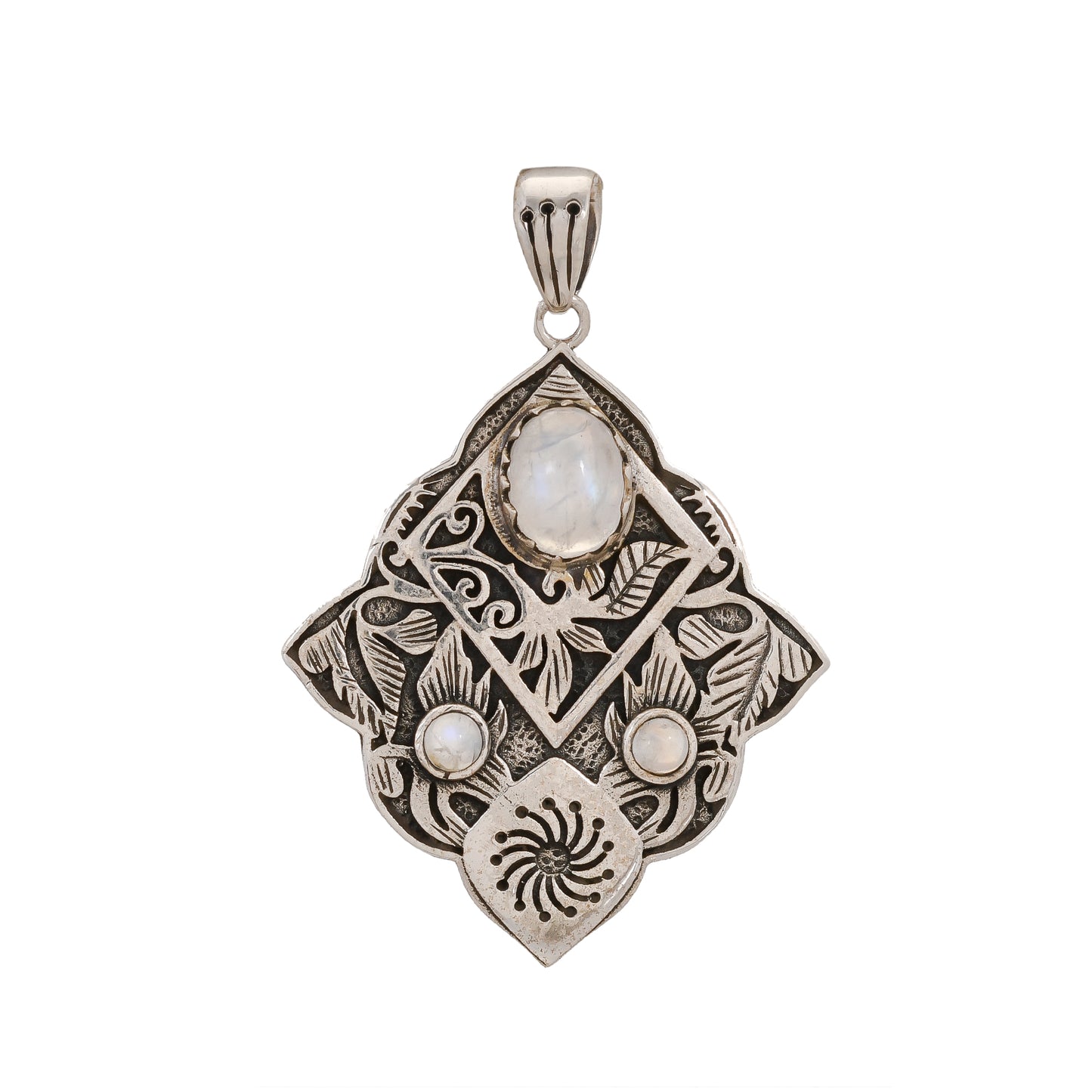 Sterling Silver Special Jayli work Gemstone Pendants - Available in 12 stones