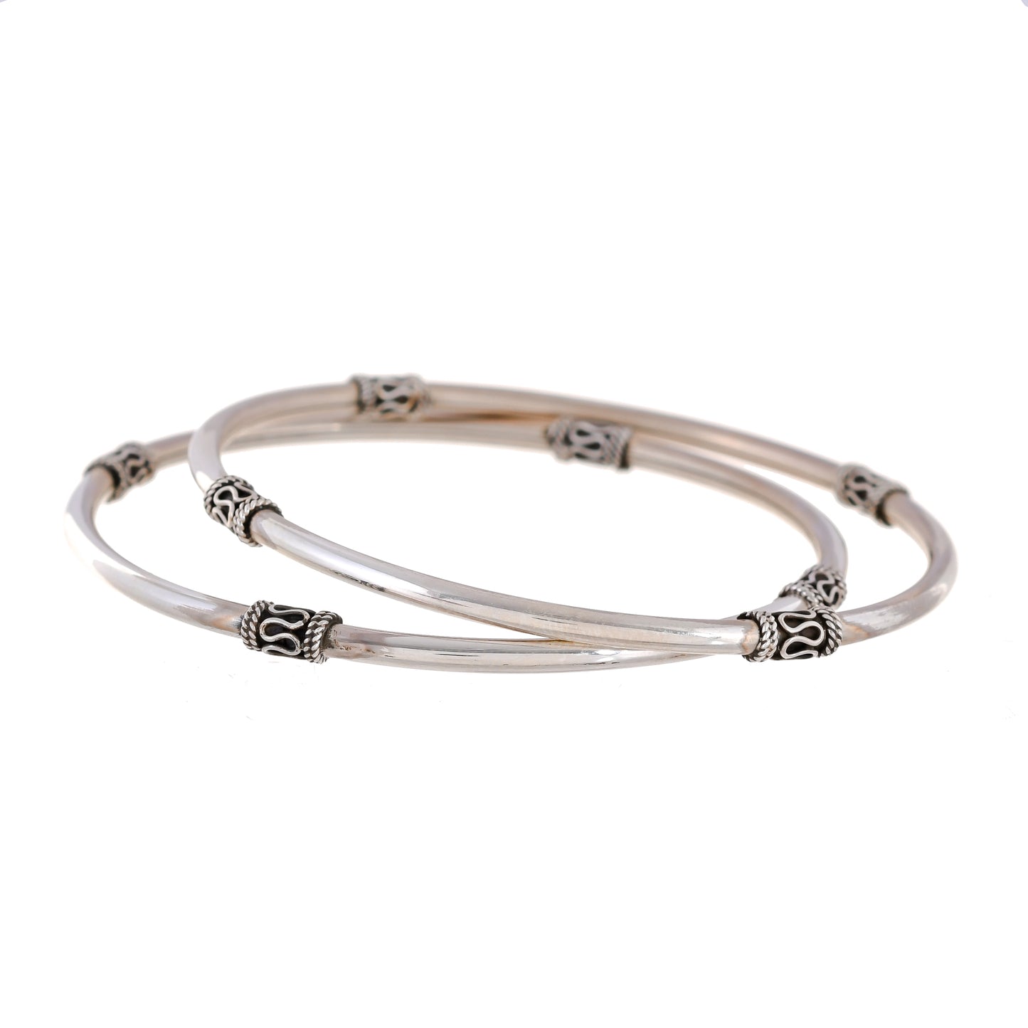 Sterling Silver (925) Bali design Bangle Bracelet