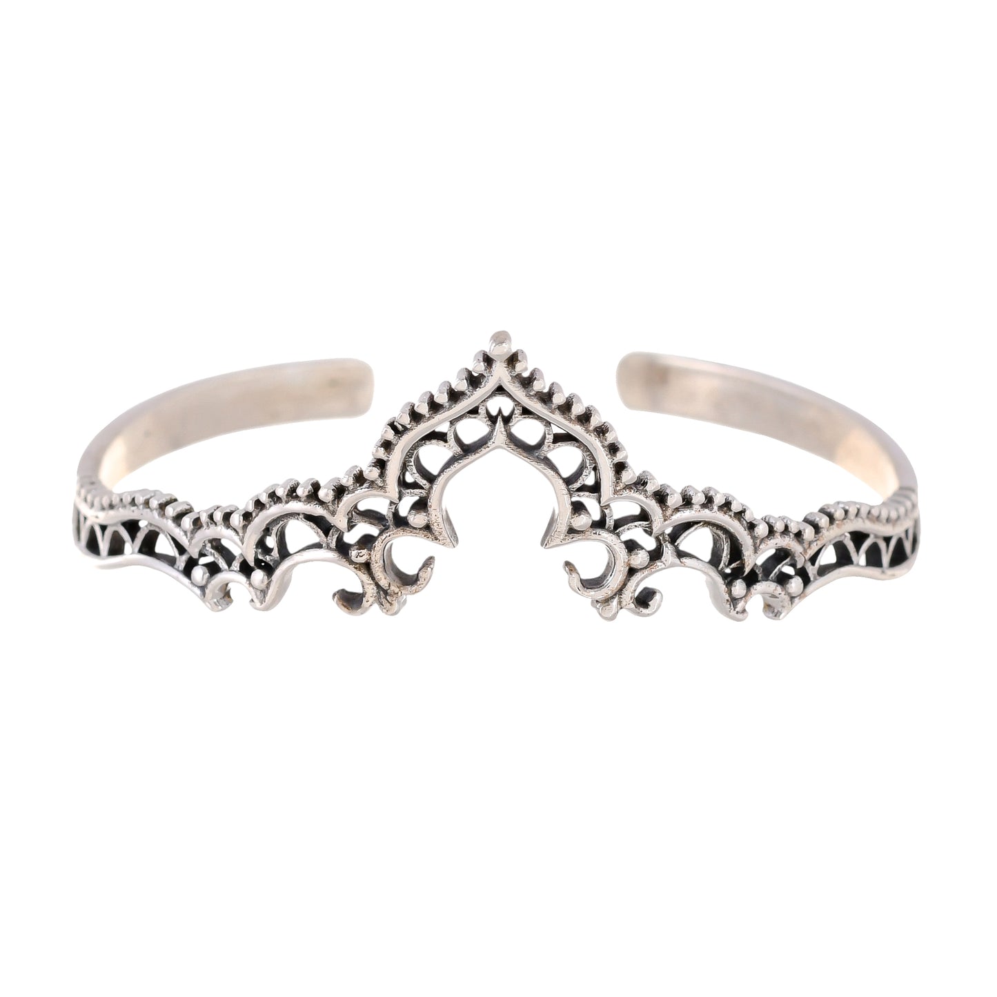 Sterling Silver Mehindi Cuff Bracelet