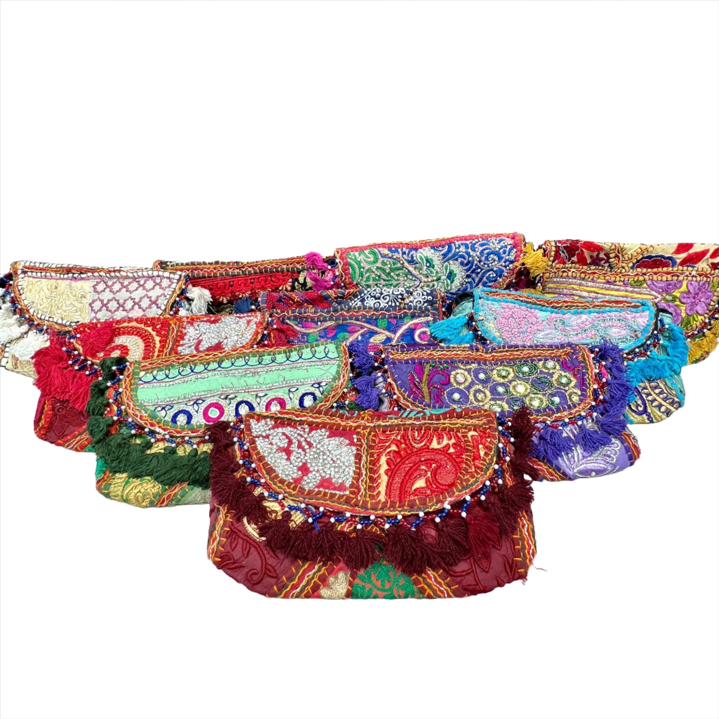 Recycled Hand Embroidered Rajasthani Crossbody | Tassel