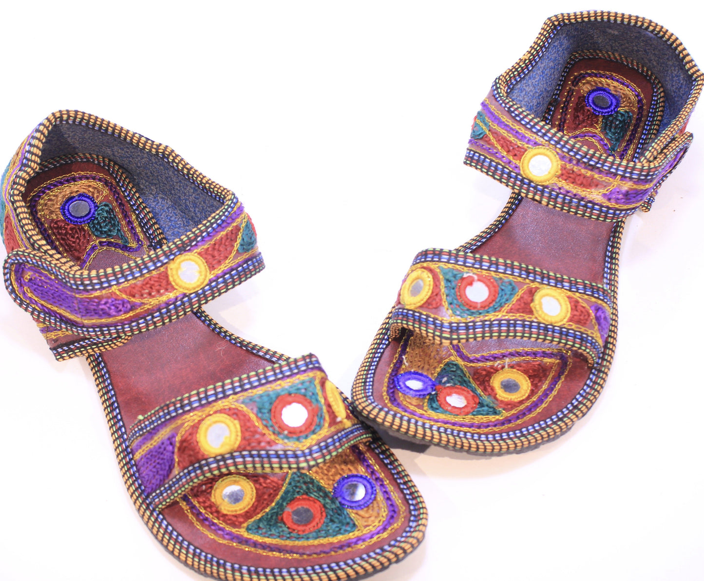 Hand Embroidered Sandals from India.