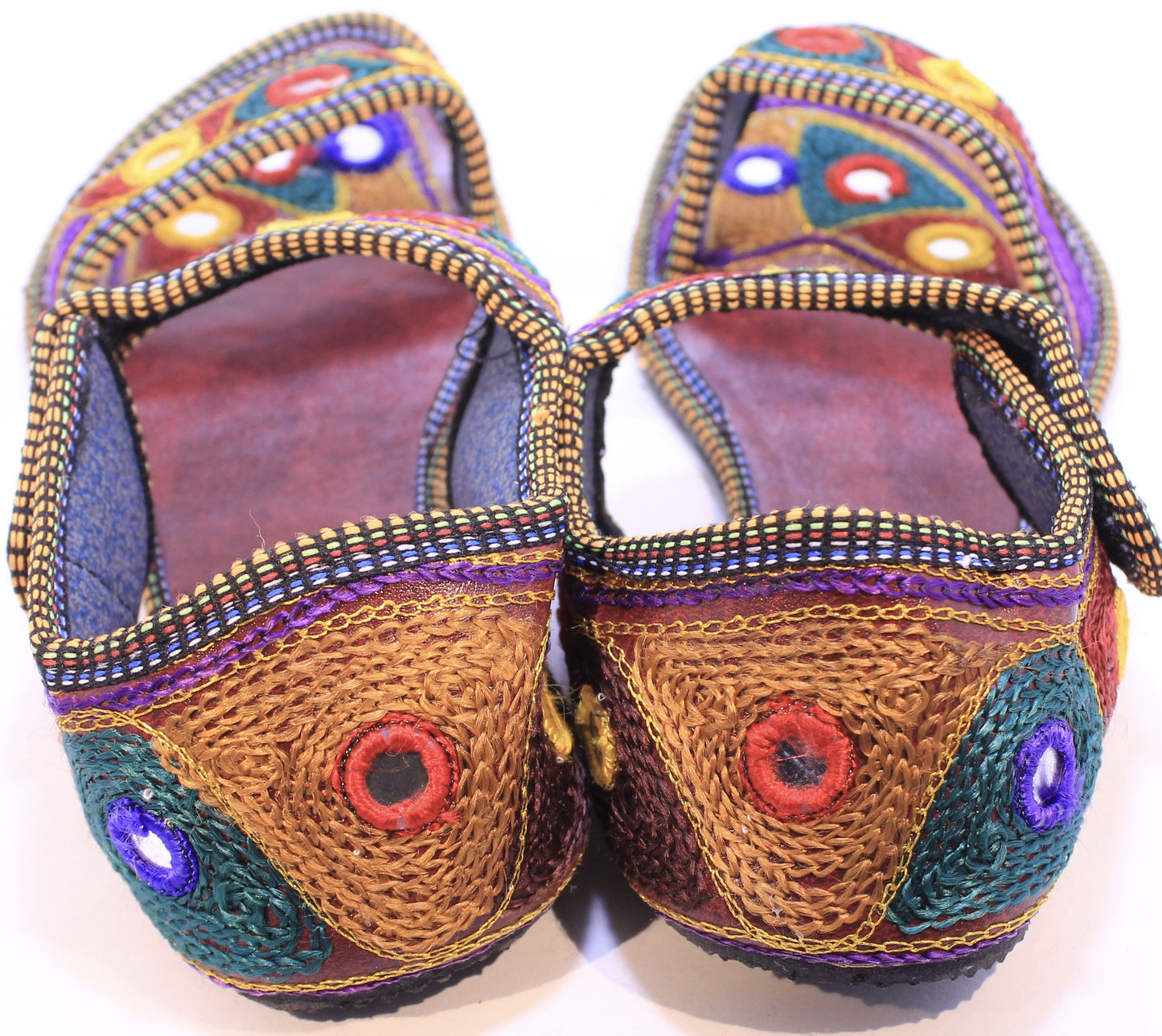 Hand Embroidered Sandals from India.