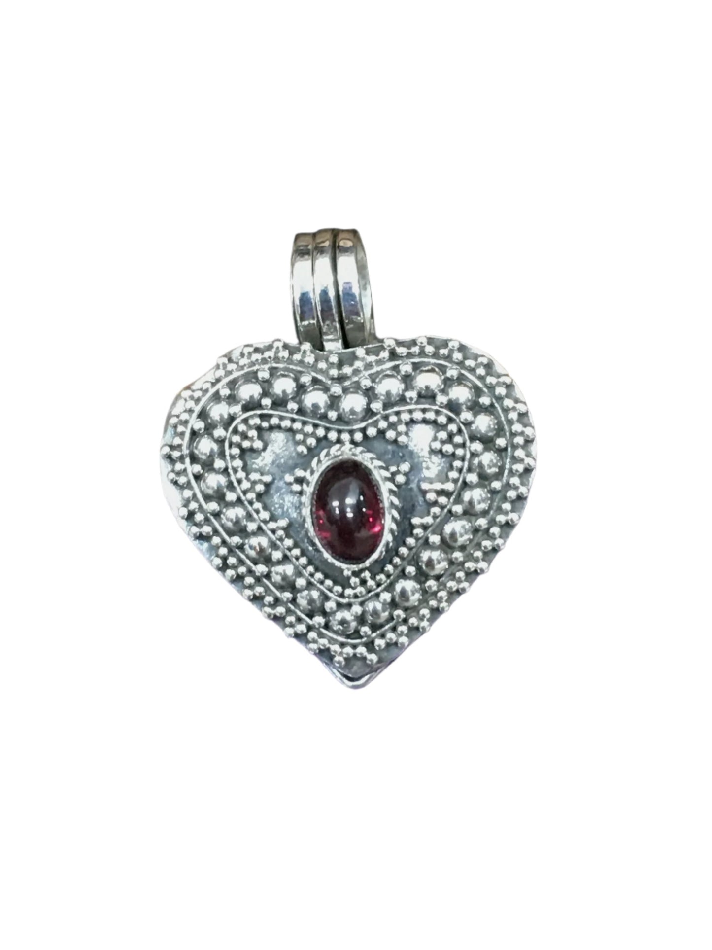 Balinese Heart Prayer Box Locket - 3 stones Available