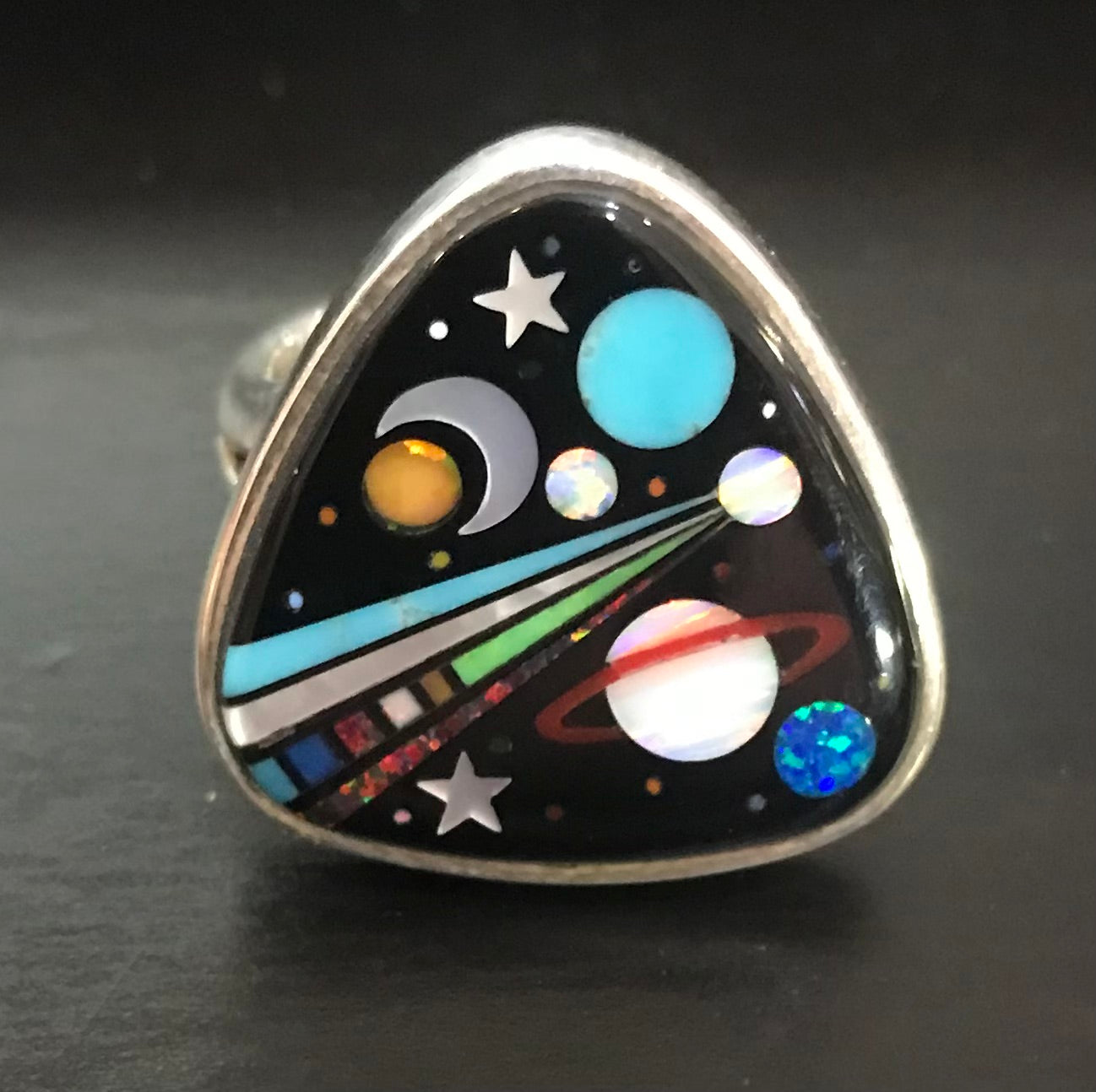 Inlaid Gemstone Space Galaxy Rings by David Freeland