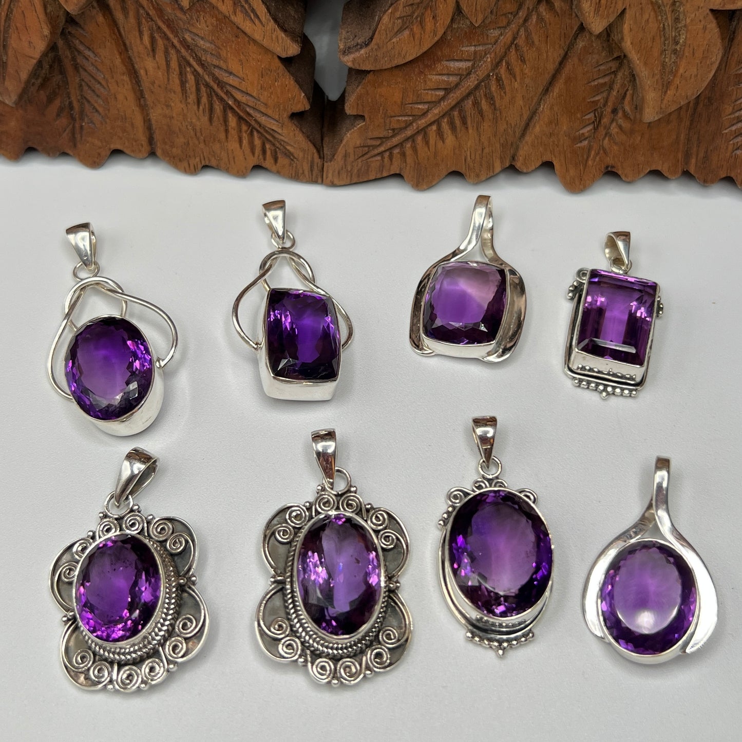 Natural Large Stone African Amethyst Pendants