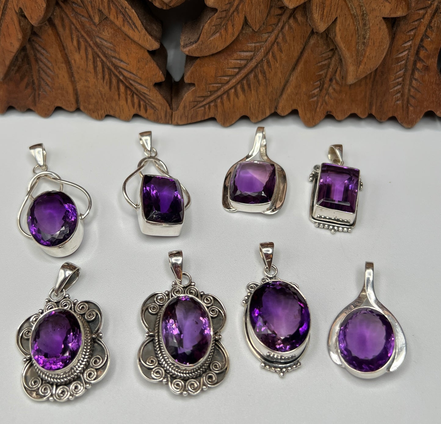 Natural Large Stone African Amethyst Pendants