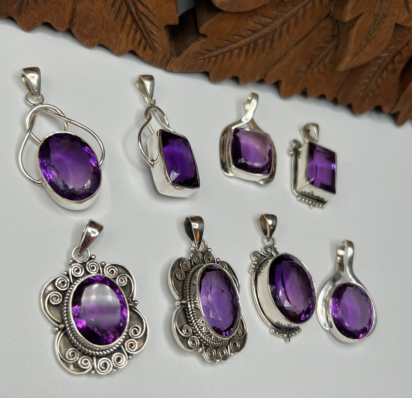 Natural Large Stone African Amethyst Pendants