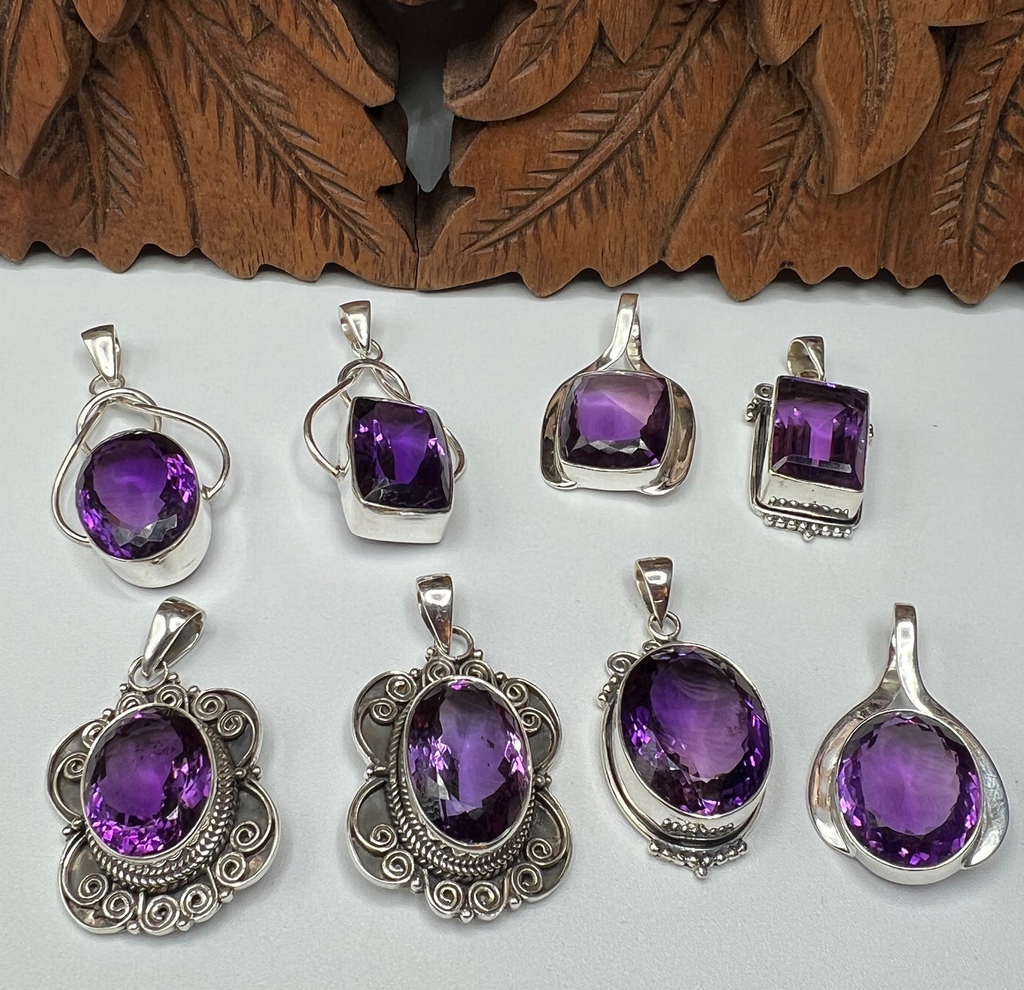Natural Large Stone African Amethyst Pendants
