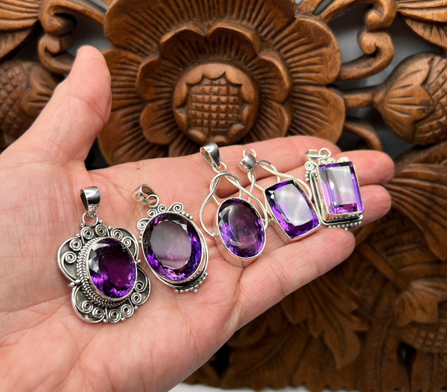 Natural Large Stone African Amethyst Pendants