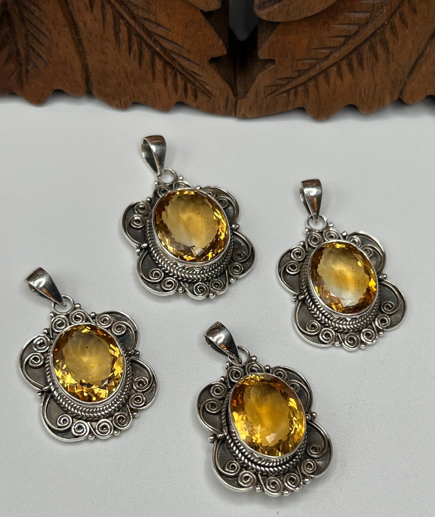 Large Stone Citrine Pendants