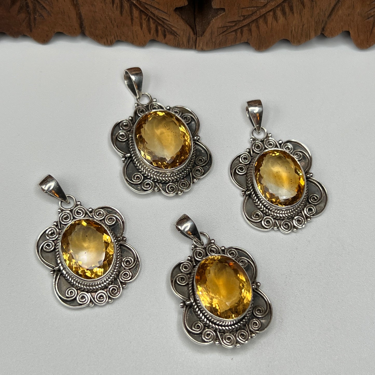 Large Stone Citrine Pendants
