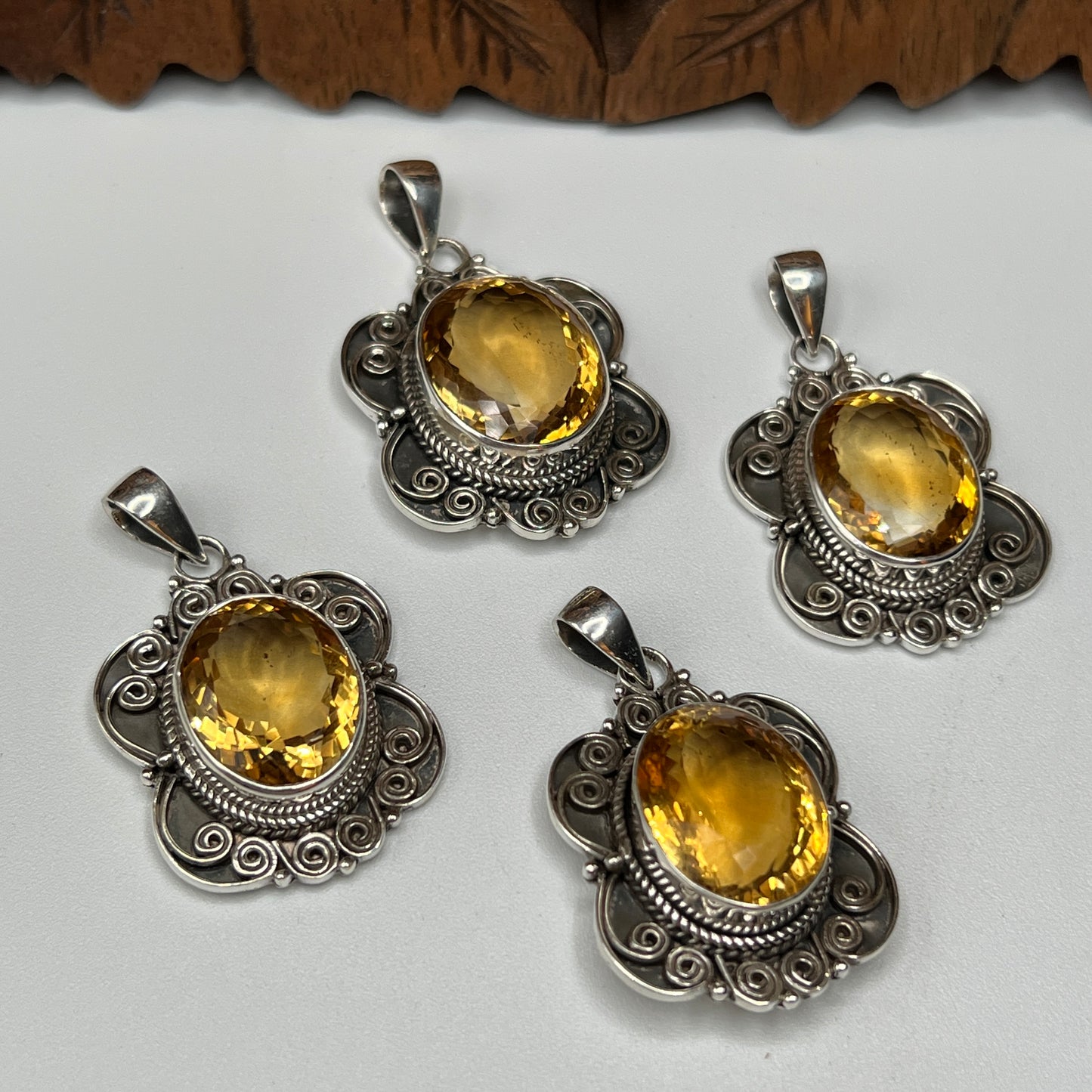 Large Stone Citrine Pendants