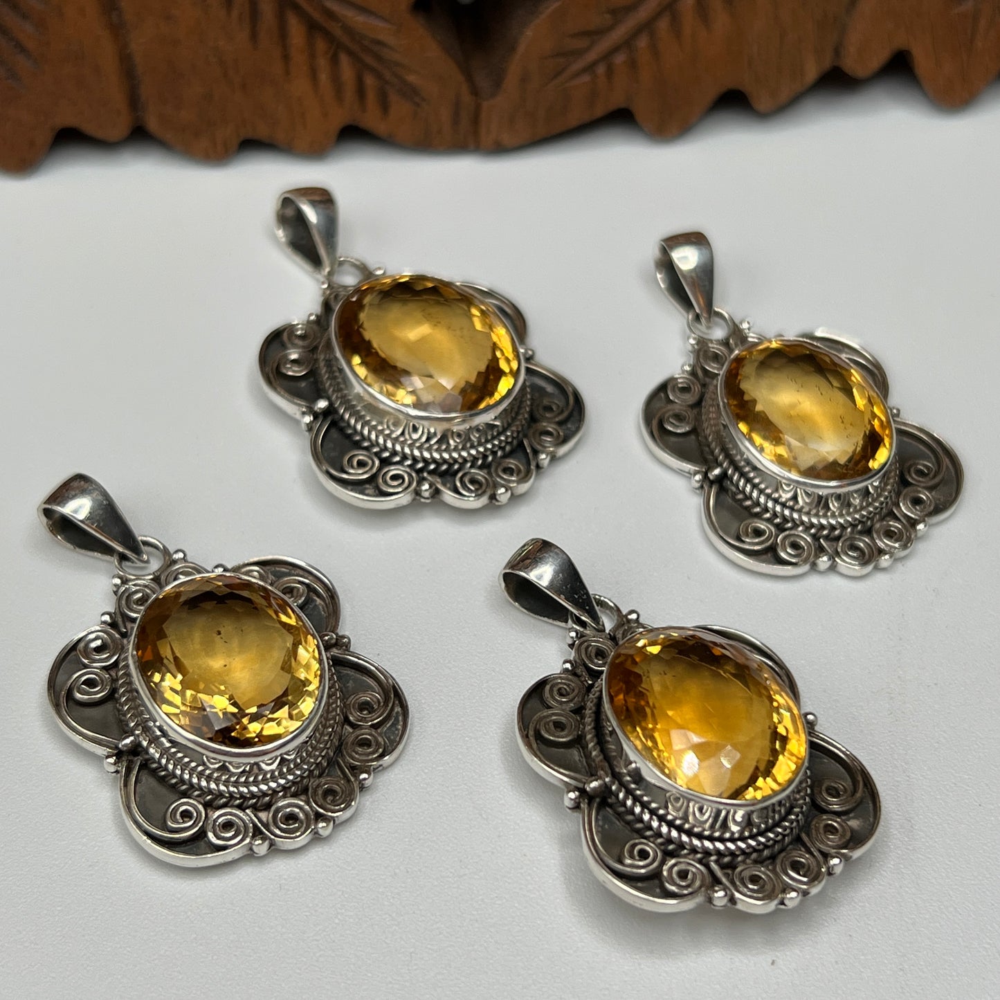 Large Stone Citrine Pendants