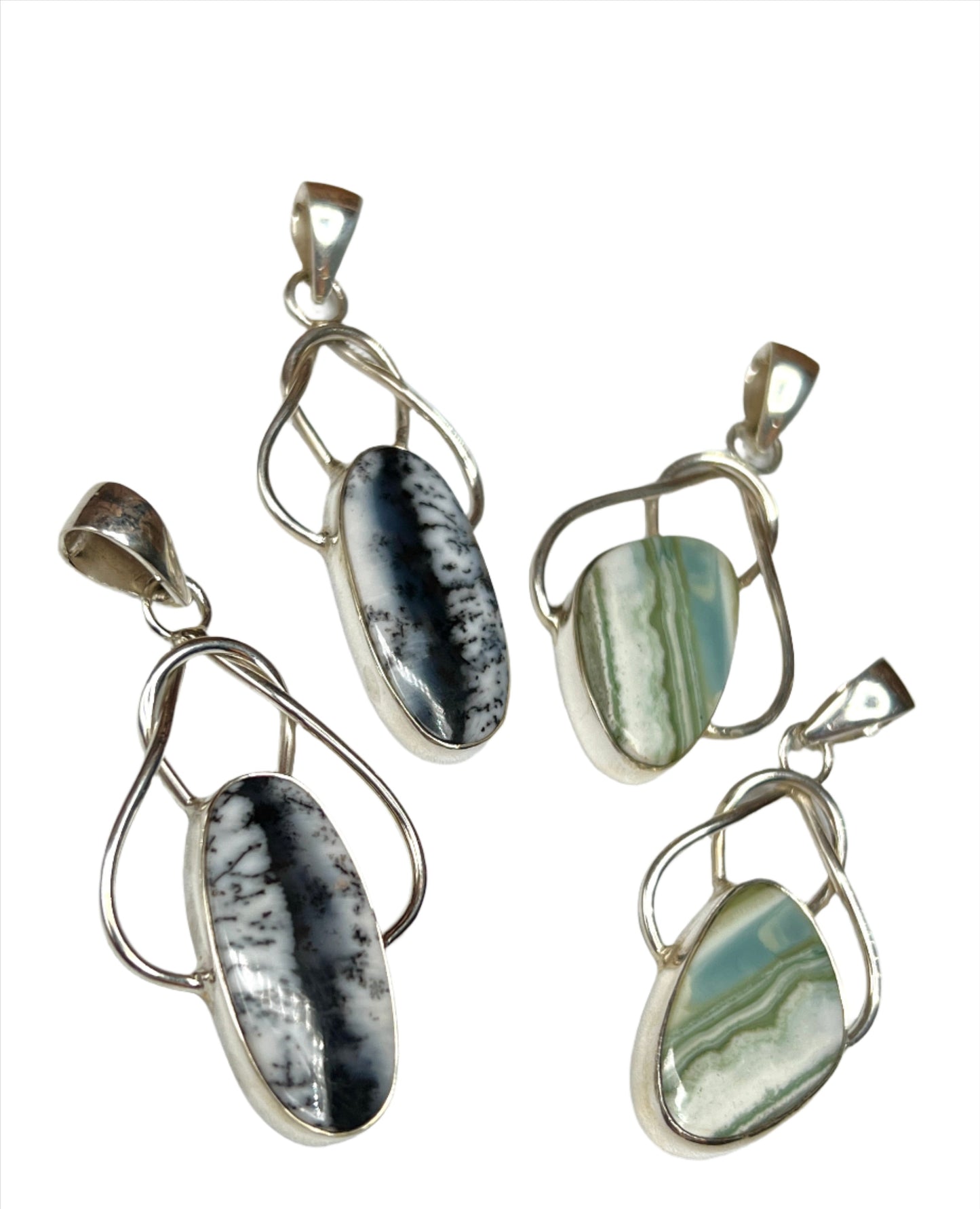 Dendritic Opal & Peruvian Opal Pendants