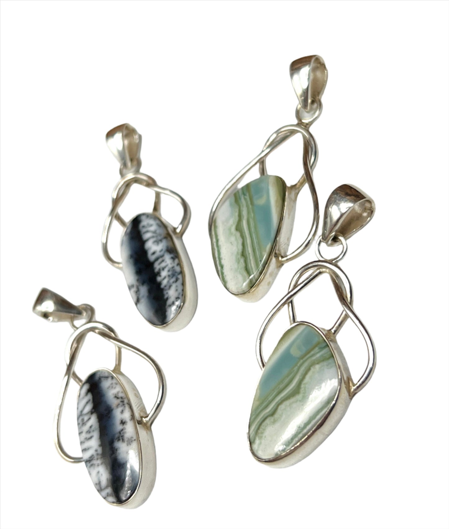 Dendritic Opal & Peruvian Opal Pendants