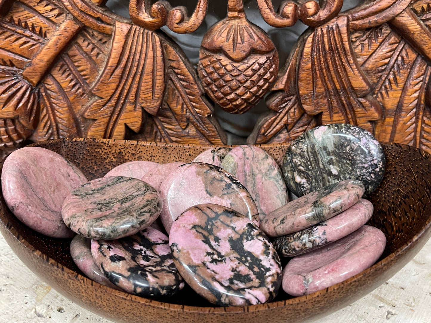 Rhodonite Worry Stones