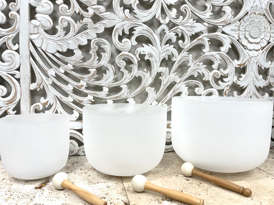 Quartz Crystal Singing bowls - Available in sizes 7" - 12"