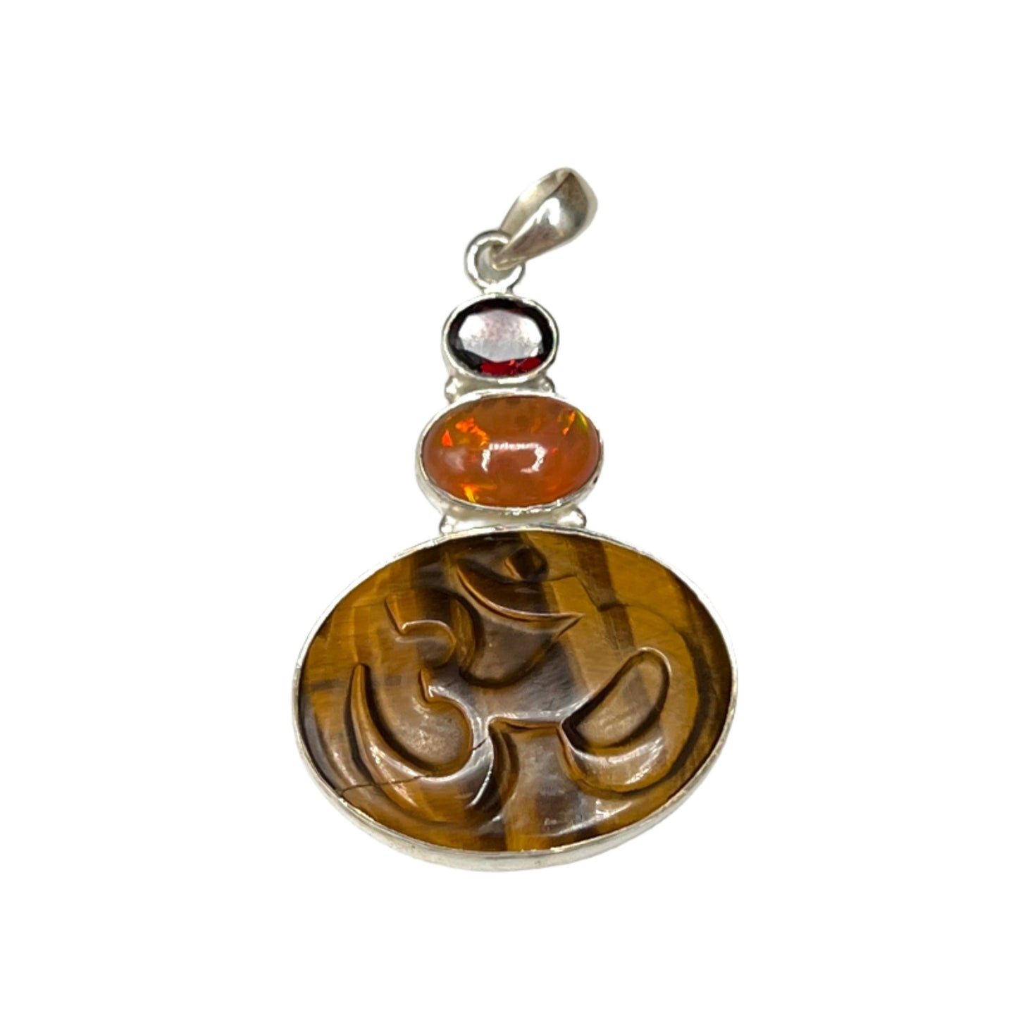 Tiger Eye Om Pendants