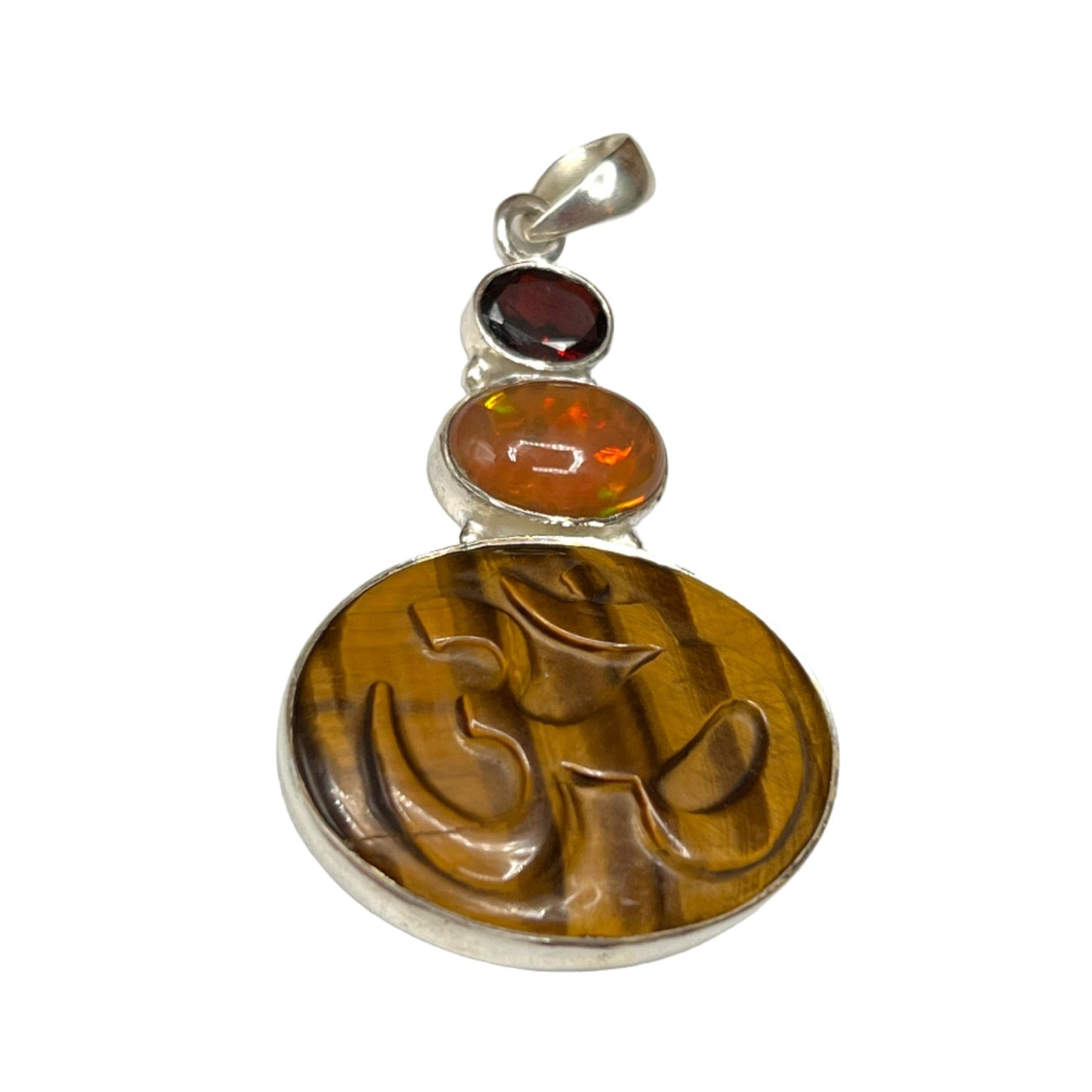 Tiger Eye Om Pendants