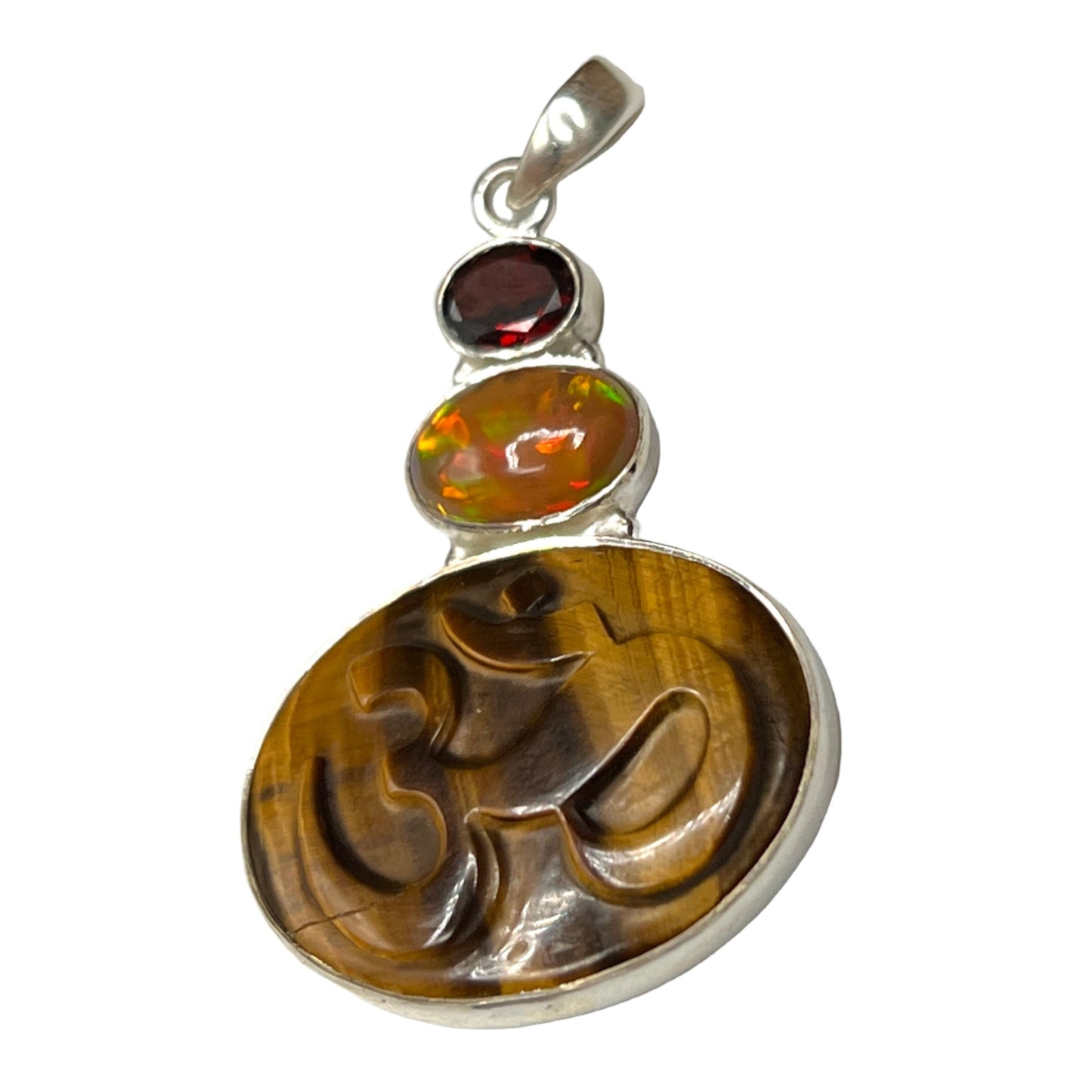Tiger Eye Om Pendants