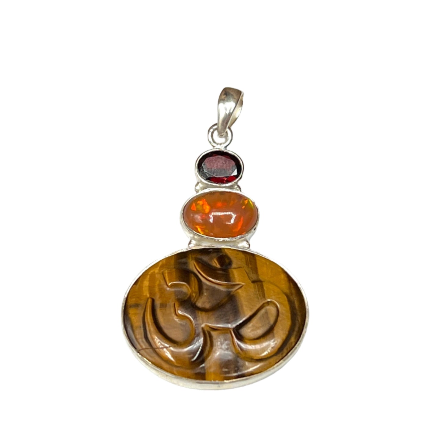 Tiger Eye Om Pendants