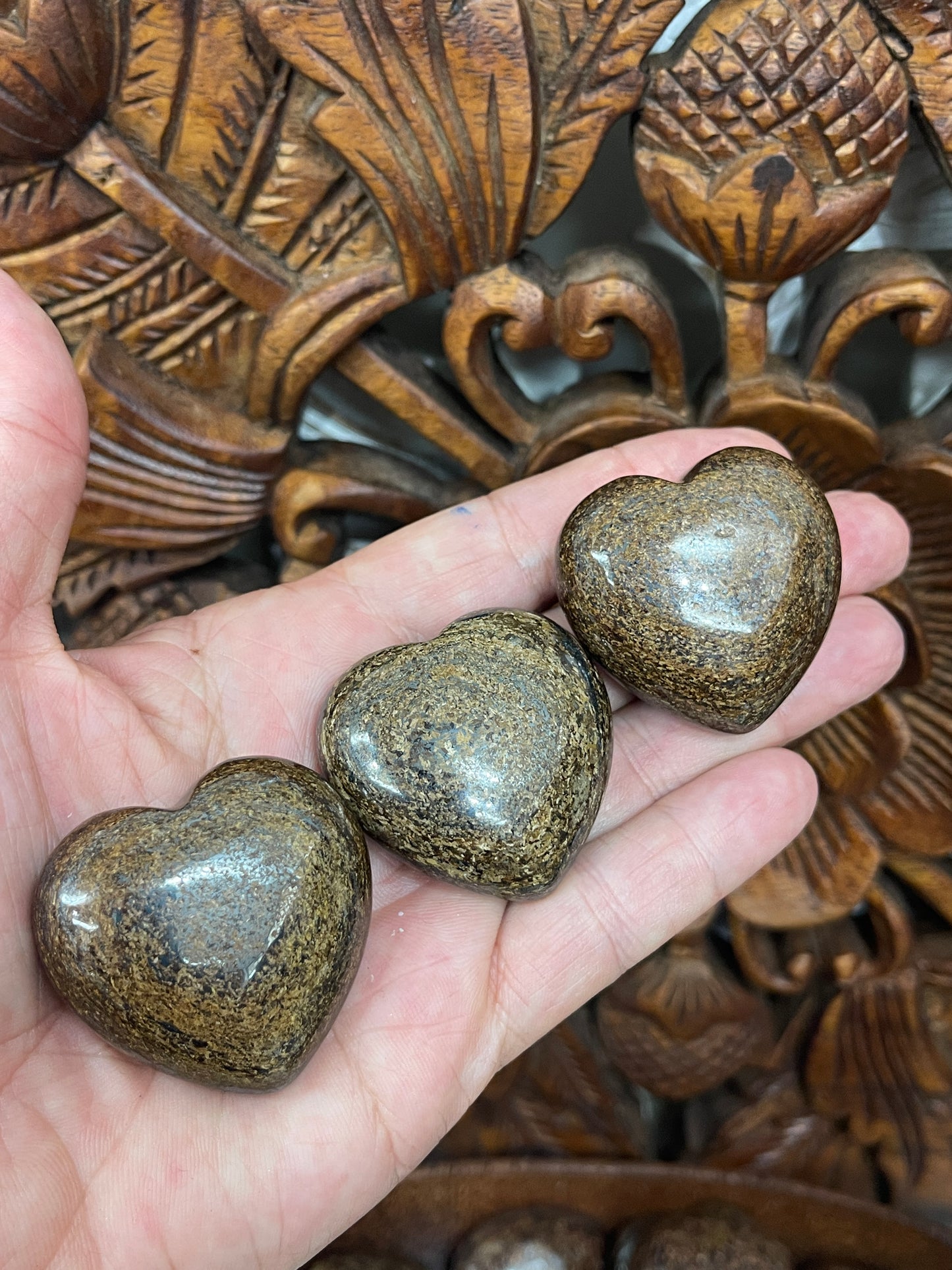 Bronzite Pocket Hearts - 2 Sizes Available