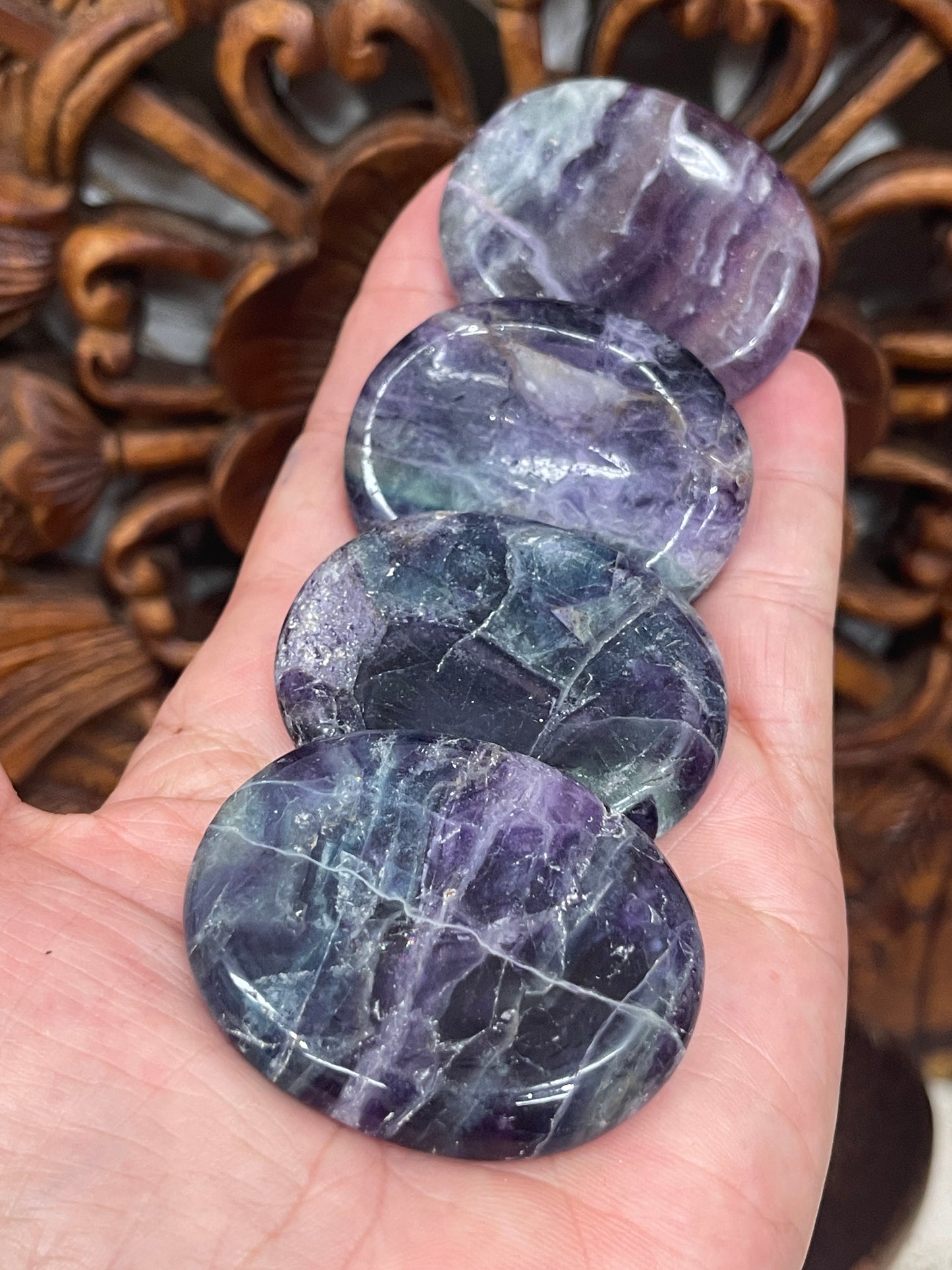 Rainbow Fluorite Worry Stones