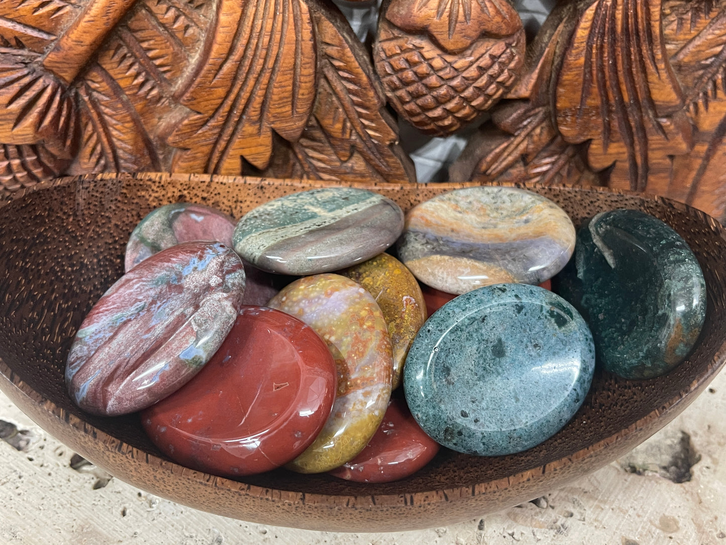 Ocean Jasper Palm Stones & Worry Stones