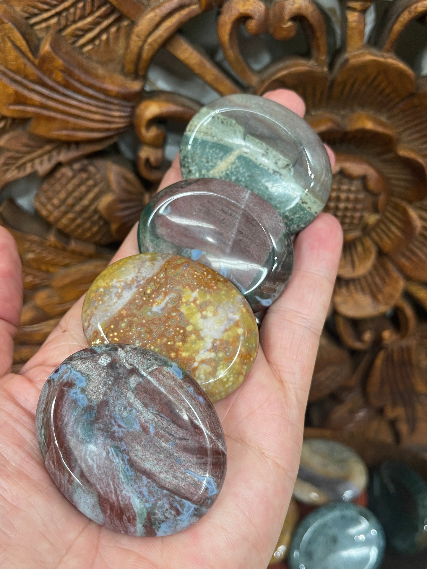 Ocean Jasper Palm Stones & Worry Stones