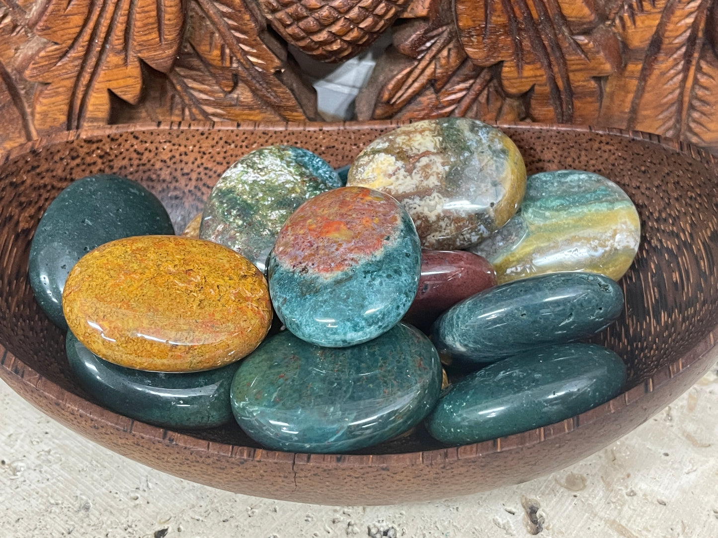 Ocean Jasper Palm Stones & Worry Stones