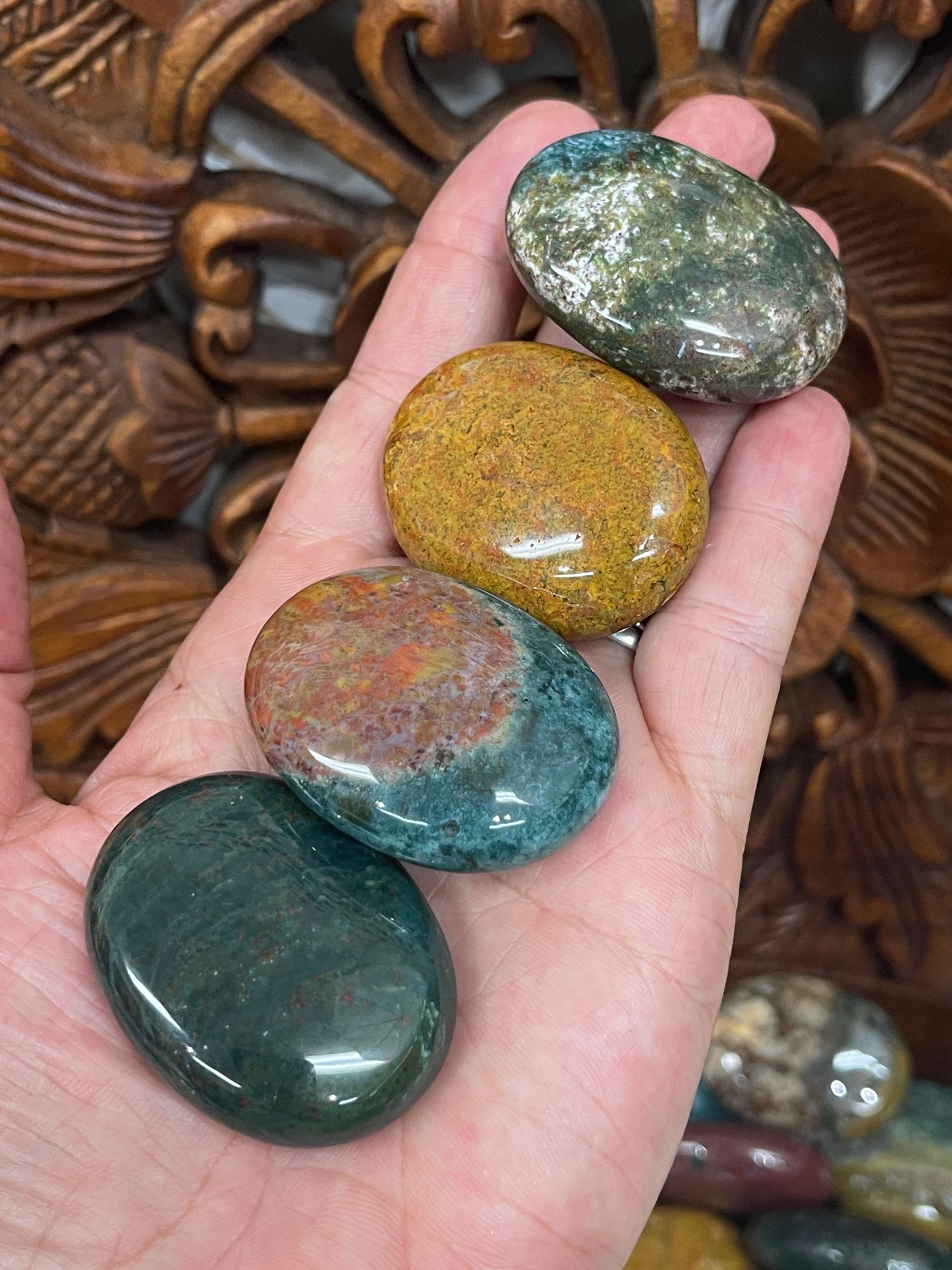 Ocean Jasper Palm Stones & Worry Stones