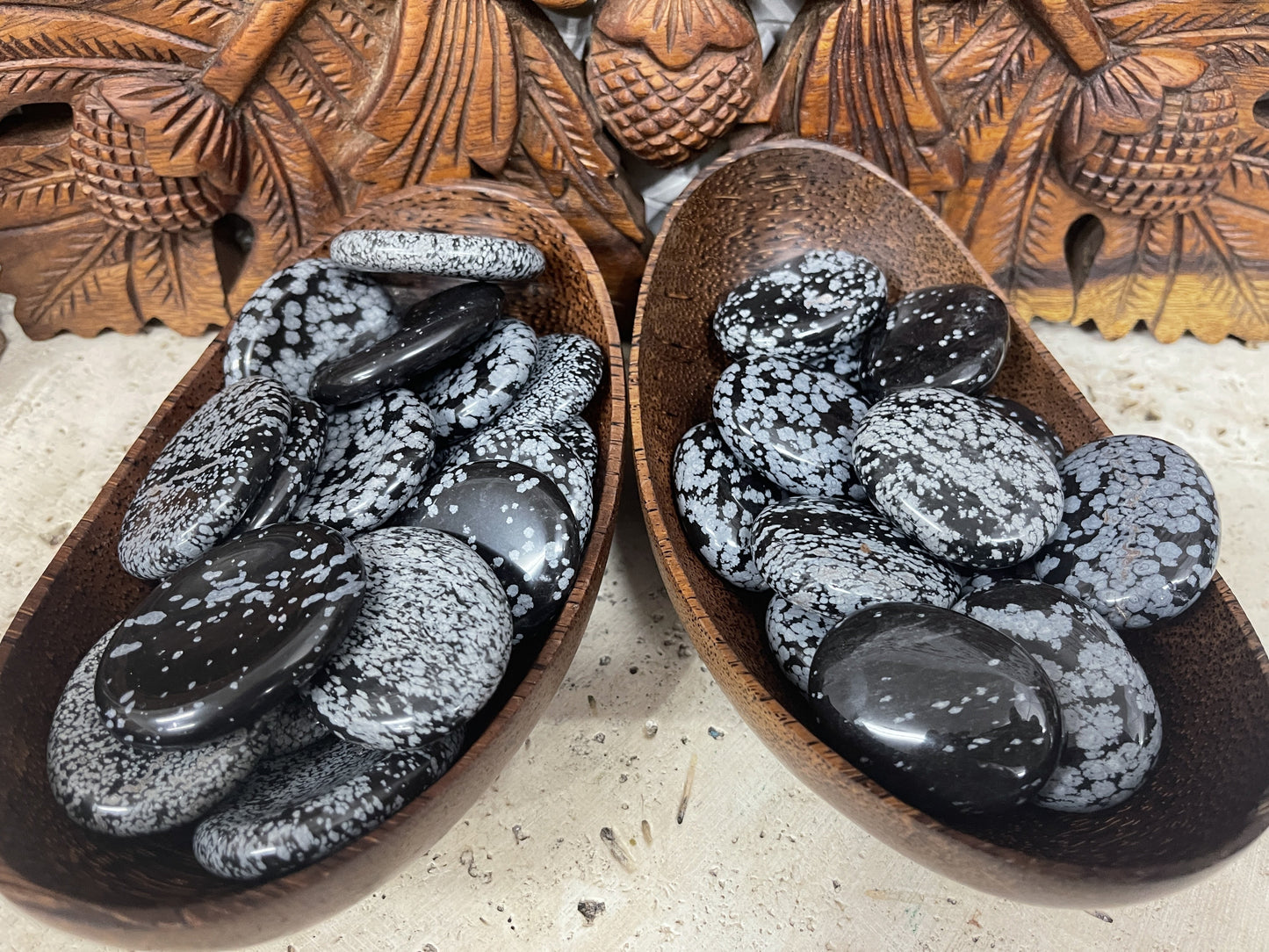 Snowflake Obsidian Palm Stones & Worry Stones