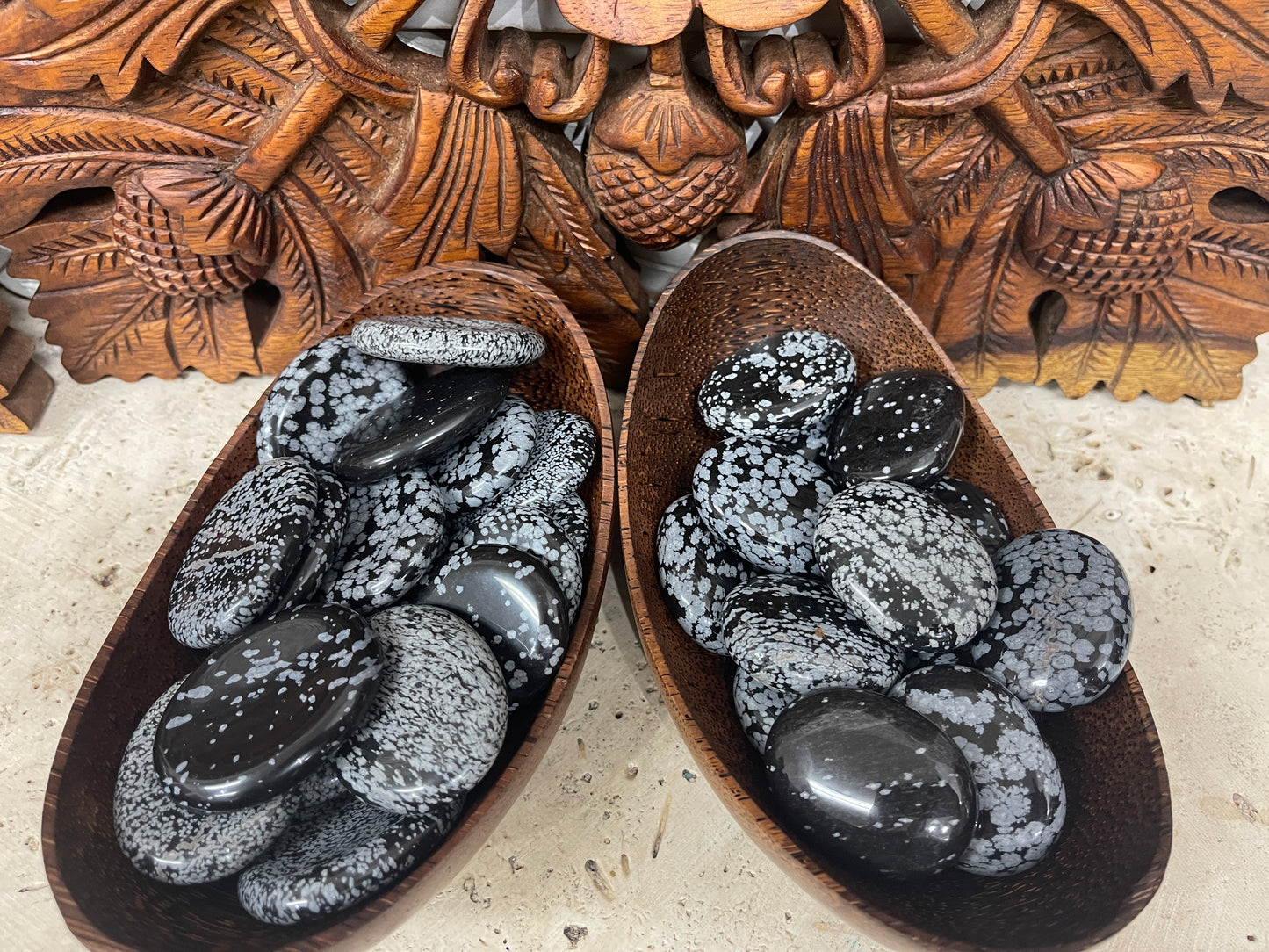 Snowflake Obsidian Palm Stones & Worry Stones
