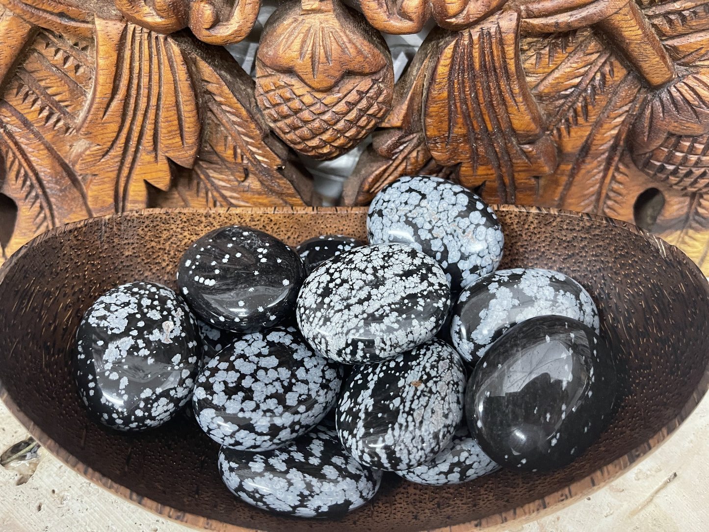 Snowflake Obsidian Palm Stones & Worry Stones
