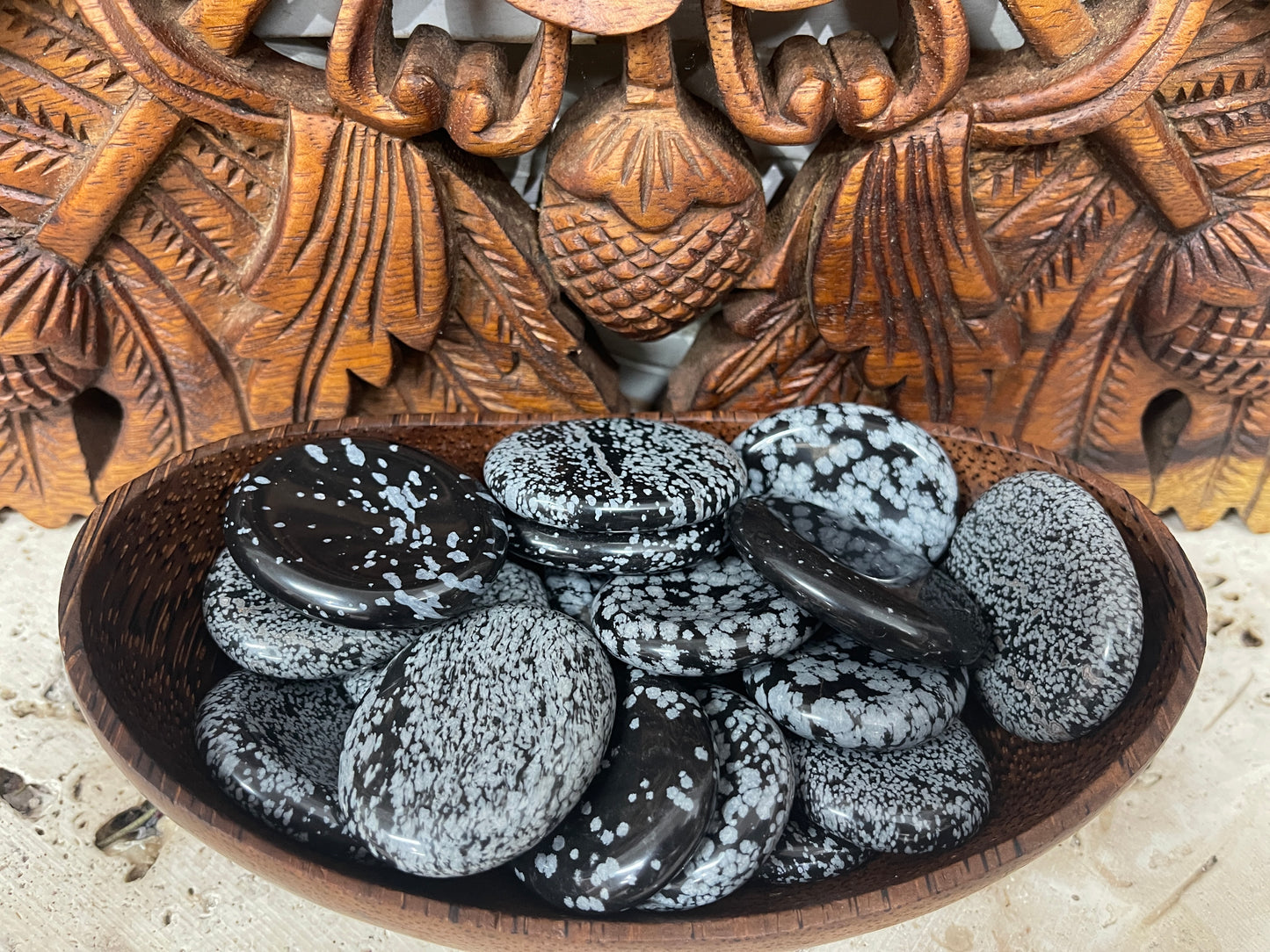 Snowflake Obsidian Palm Stones & Worry Stones